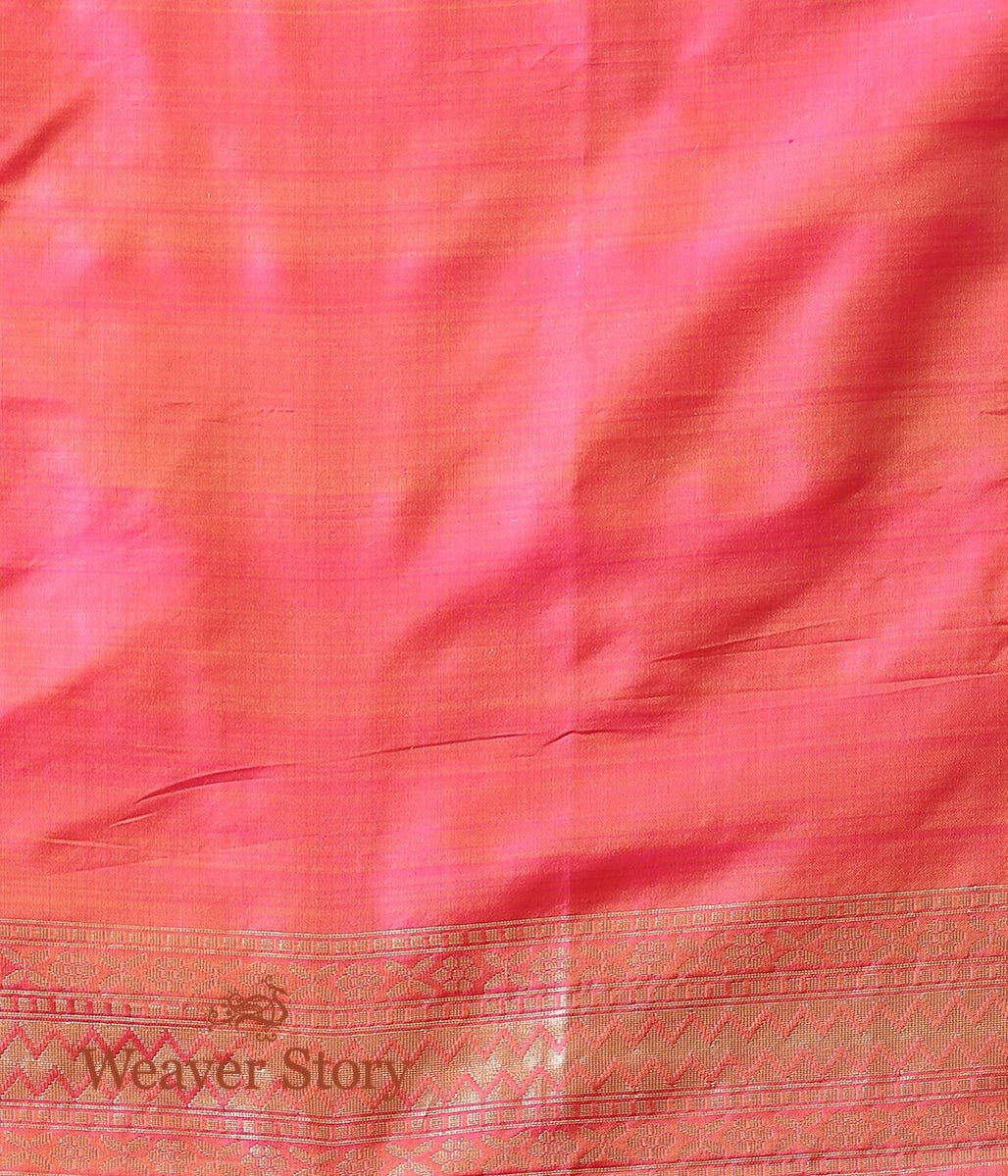 Handwoven_Peach_Floral_Meenakari_Banarasi_Saree_WeaverStory_05