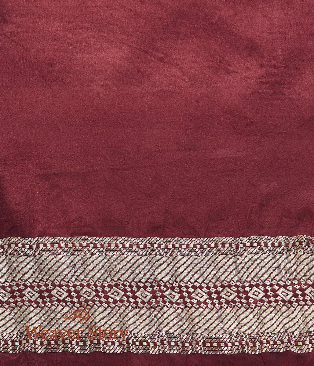 Handloom_Maroon_Gajji_Silk_Banarasi_Saree_with_Kairi_WeaverStory_05