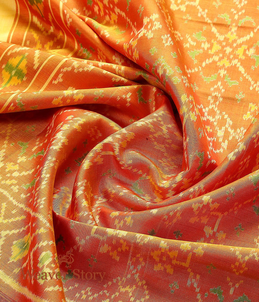 Handloom_Orange_Single_Ikat_Patola_Dupatta_WeaverStory_05