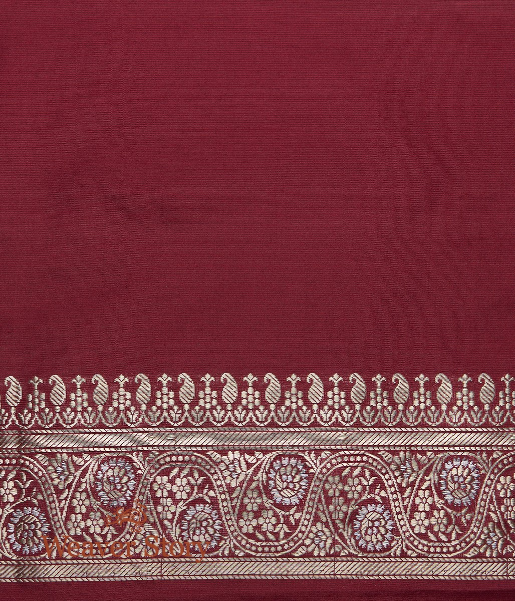 Handwoven_Maroon_Real_Zari_Banarasi_Jangla_WeaverStory_05