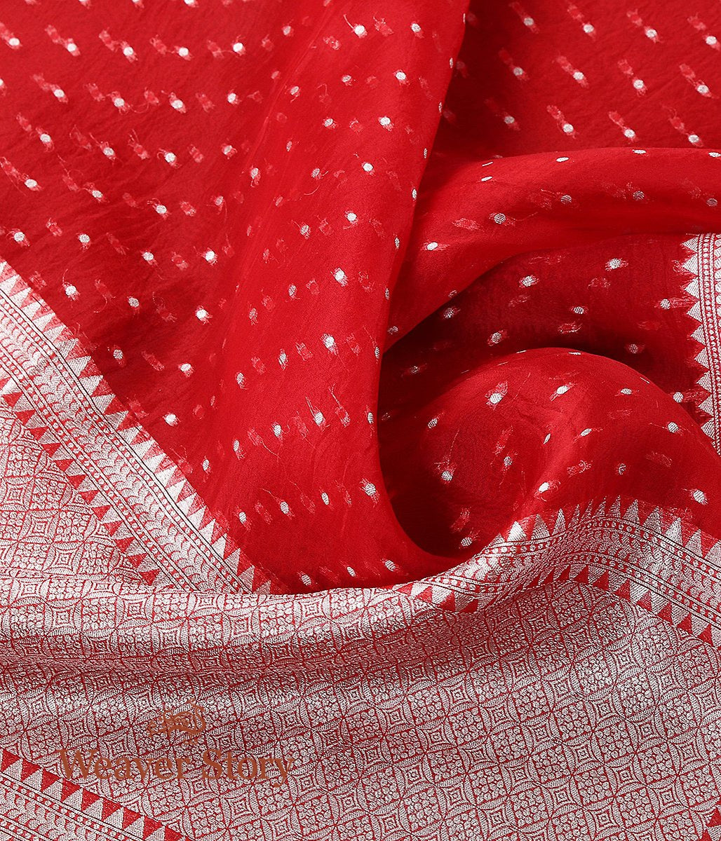 Handloom_Red_Organza_Booti_Dupatta_with_Silver_Zari_WeaverStory_05