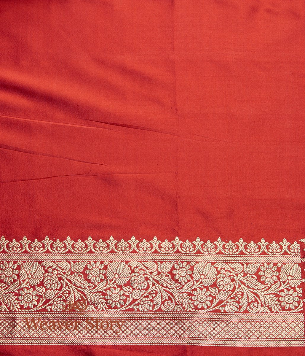 Handwoven_Red_Banarasi_Kimkhab_Saree_with_Pink_Selvedge_WeaverStory_05