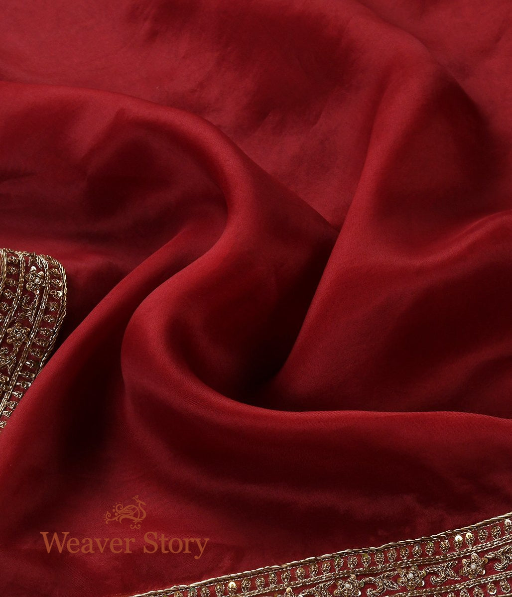 Maroon_Zardozi_Dupatta_with_Highway_Border_WeaverStory_05