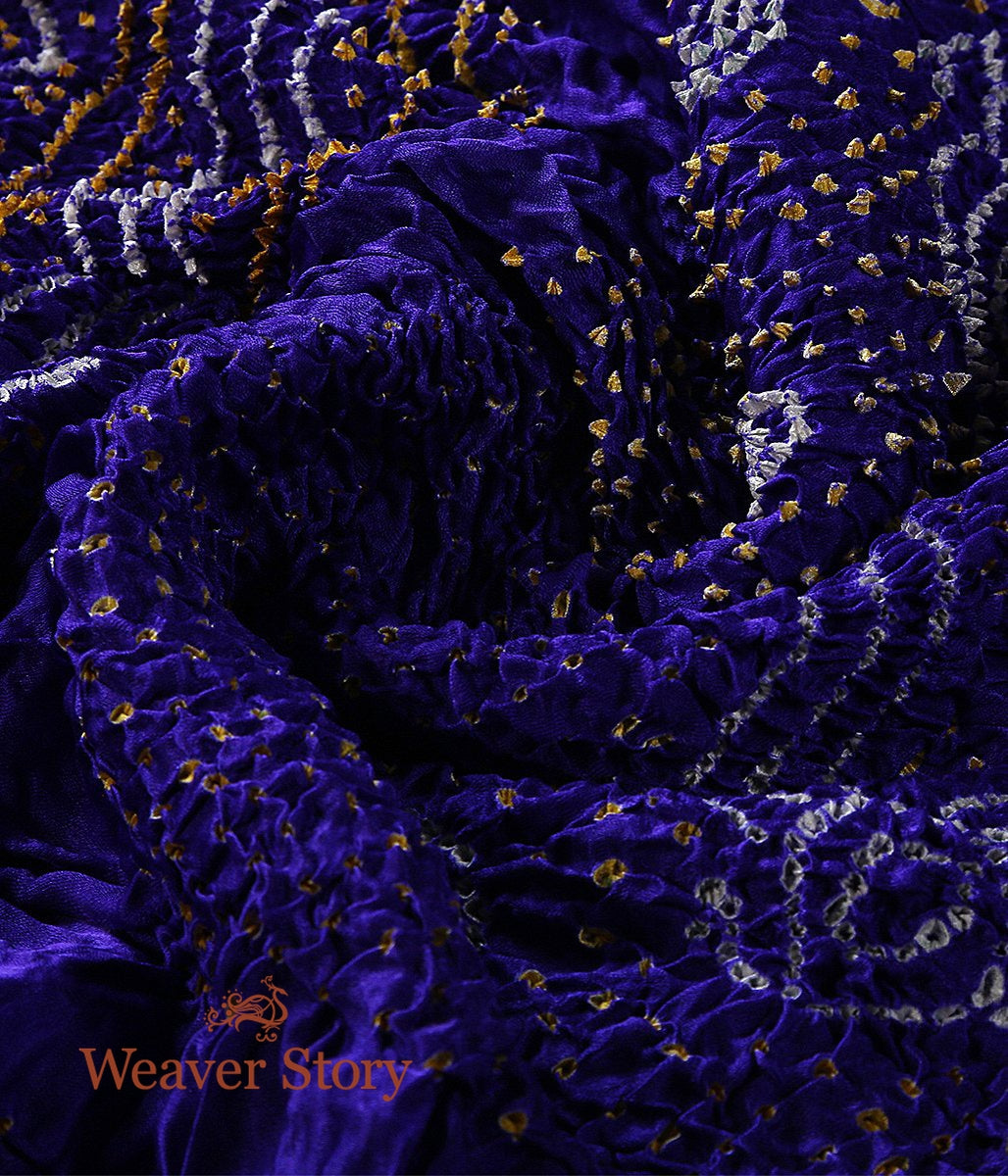 Handloom_Blue_Gajji_Silk_Dupatta_with_Bandhej_WeaverStory_05