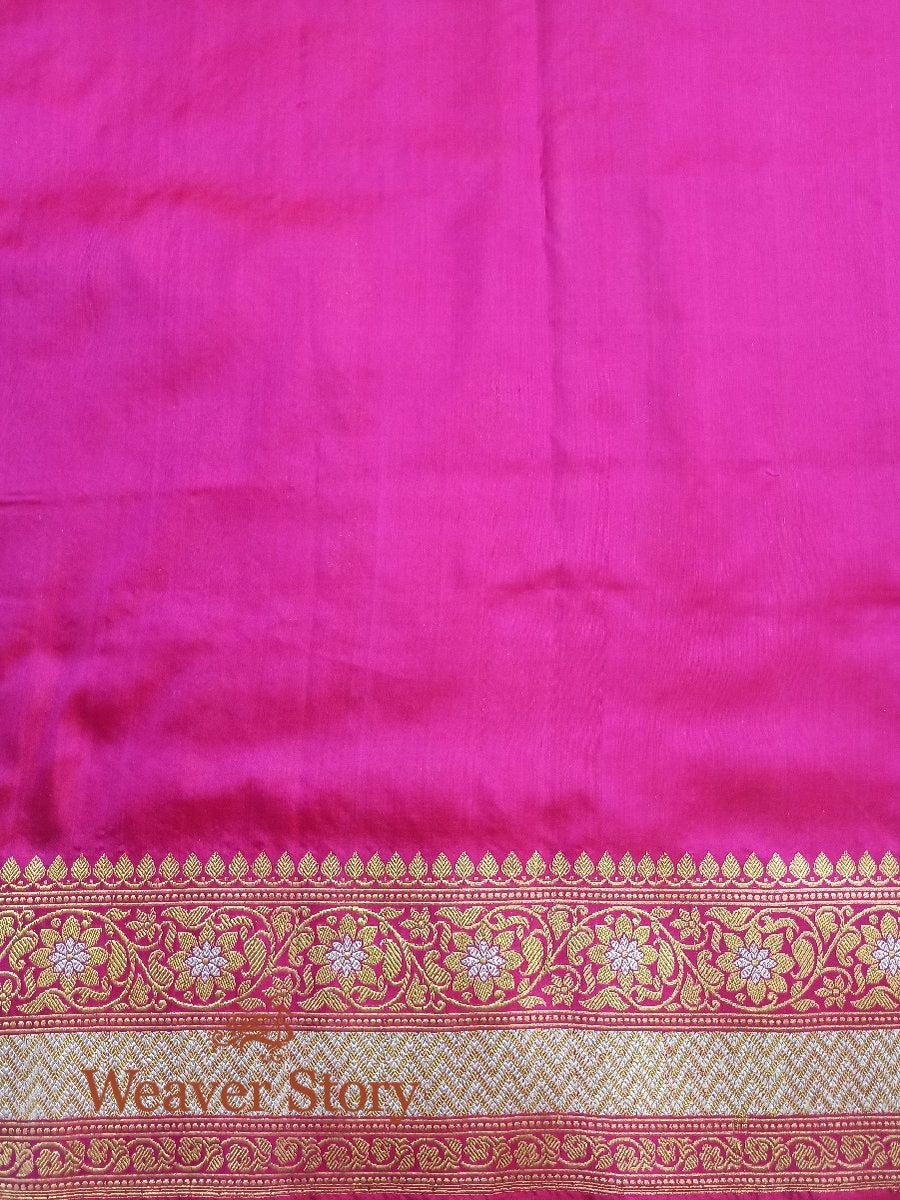 Handloom_Pink_Sona_Rupa_Kadhwa_Boota_Saree_with_Silver_Border_WeaverStory_05