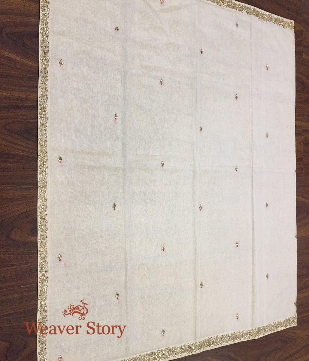 Handloom_Ivory_Cotton_Tissue_Dupatta_with_Kundan_and_Zardozi_Work_WeaverStory_05