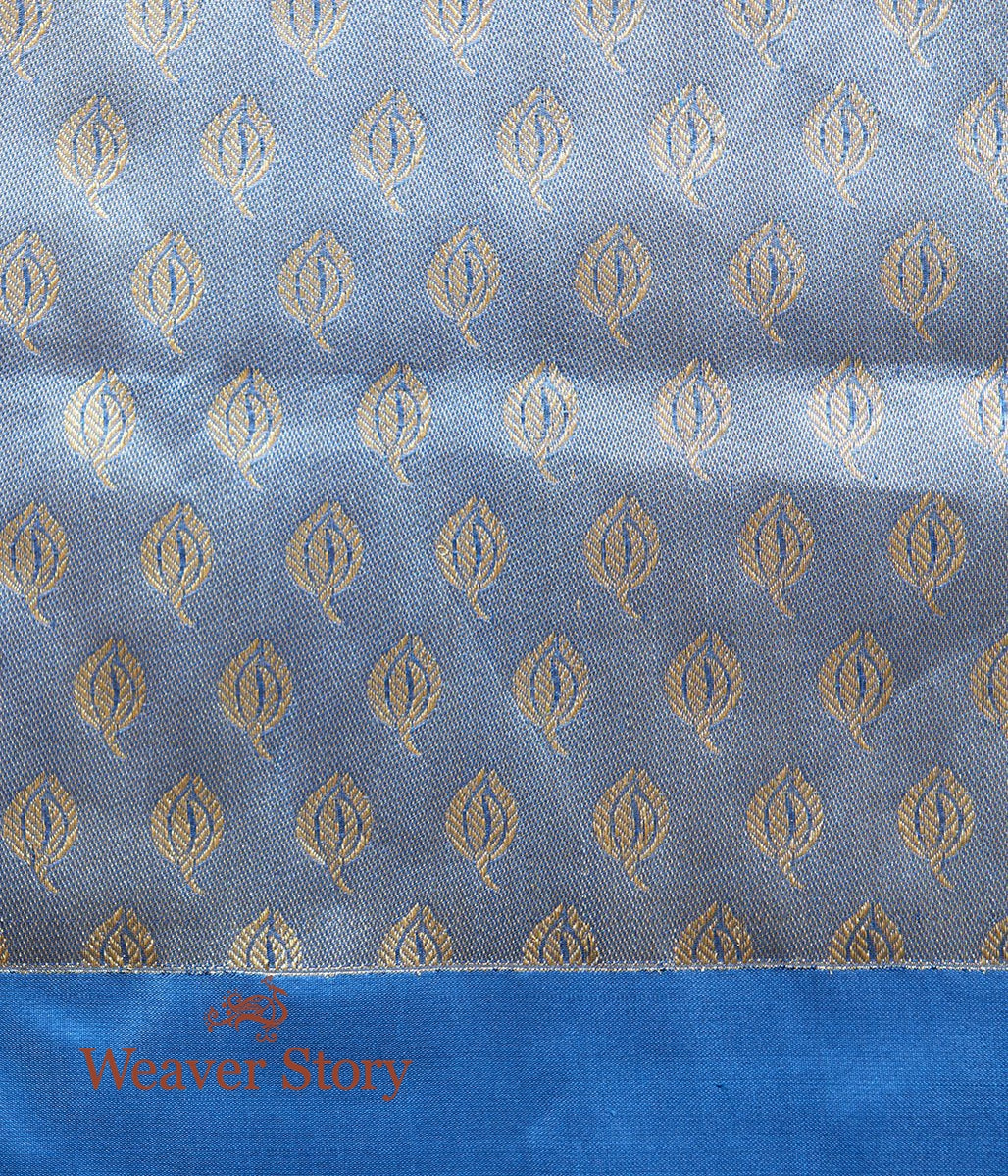 Handwoven_Green_Kora_Tanchoi_Saree_with_Royal_Blue_Border_WeaverStory_05