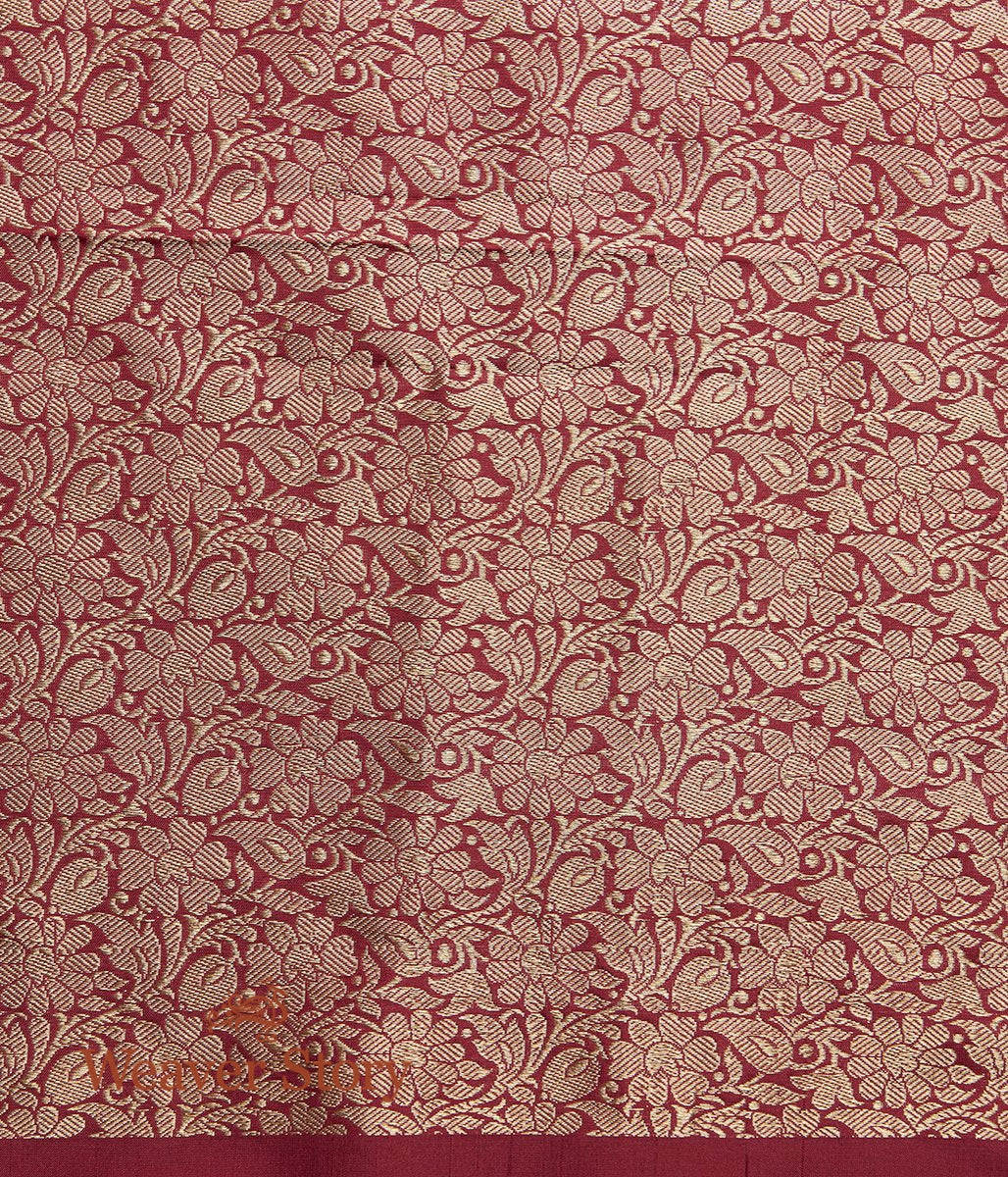 Handloom_Maroon_Sona_Rupa_Kadhwa_Booti_Saree_with_Floral_Border_WeaverStory_05
