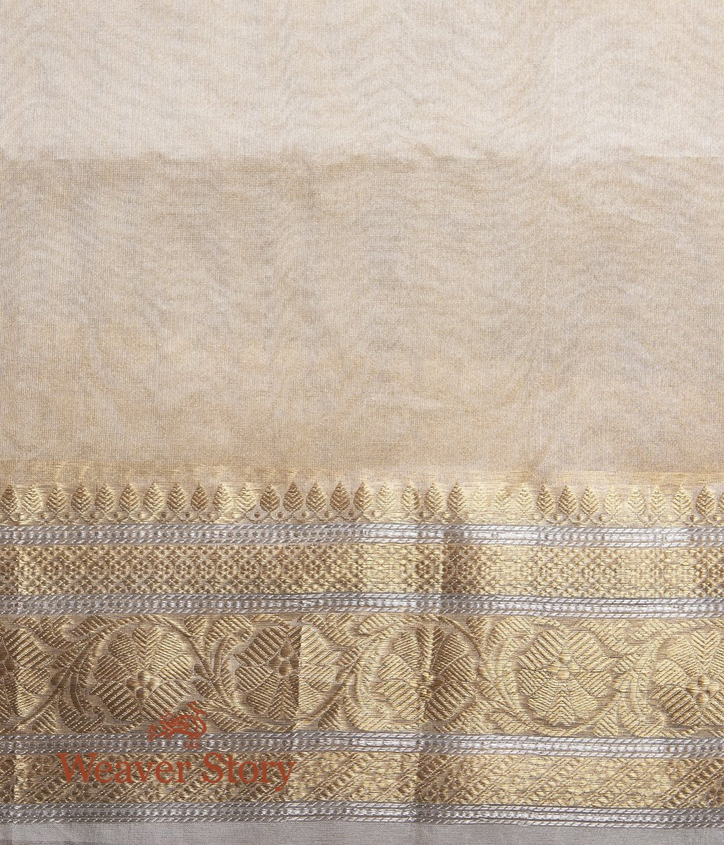 Handwoven_Plain_Gold_Organza_Tissue_Saree_WeaverStory_05