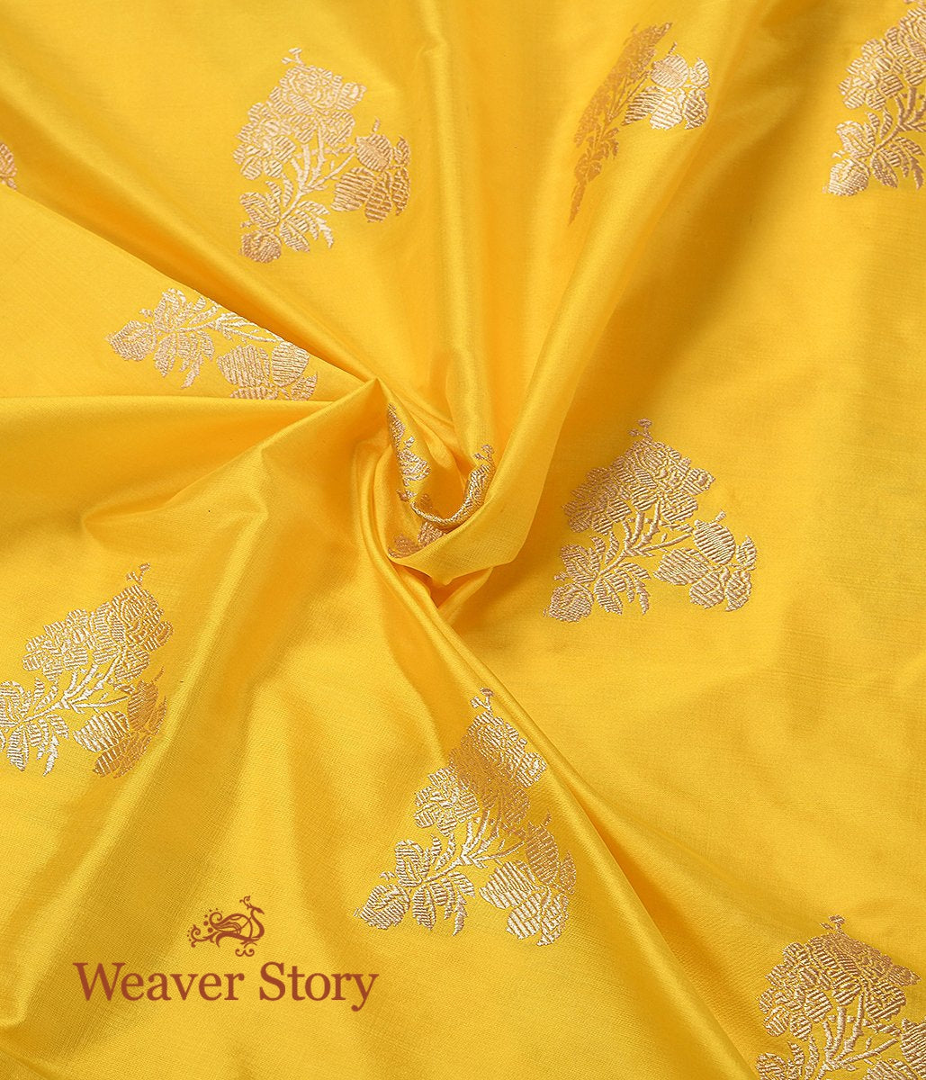 Handloom_Yellow_Kadhwa_Boota_Silk_Fabric_WeaverStory_05