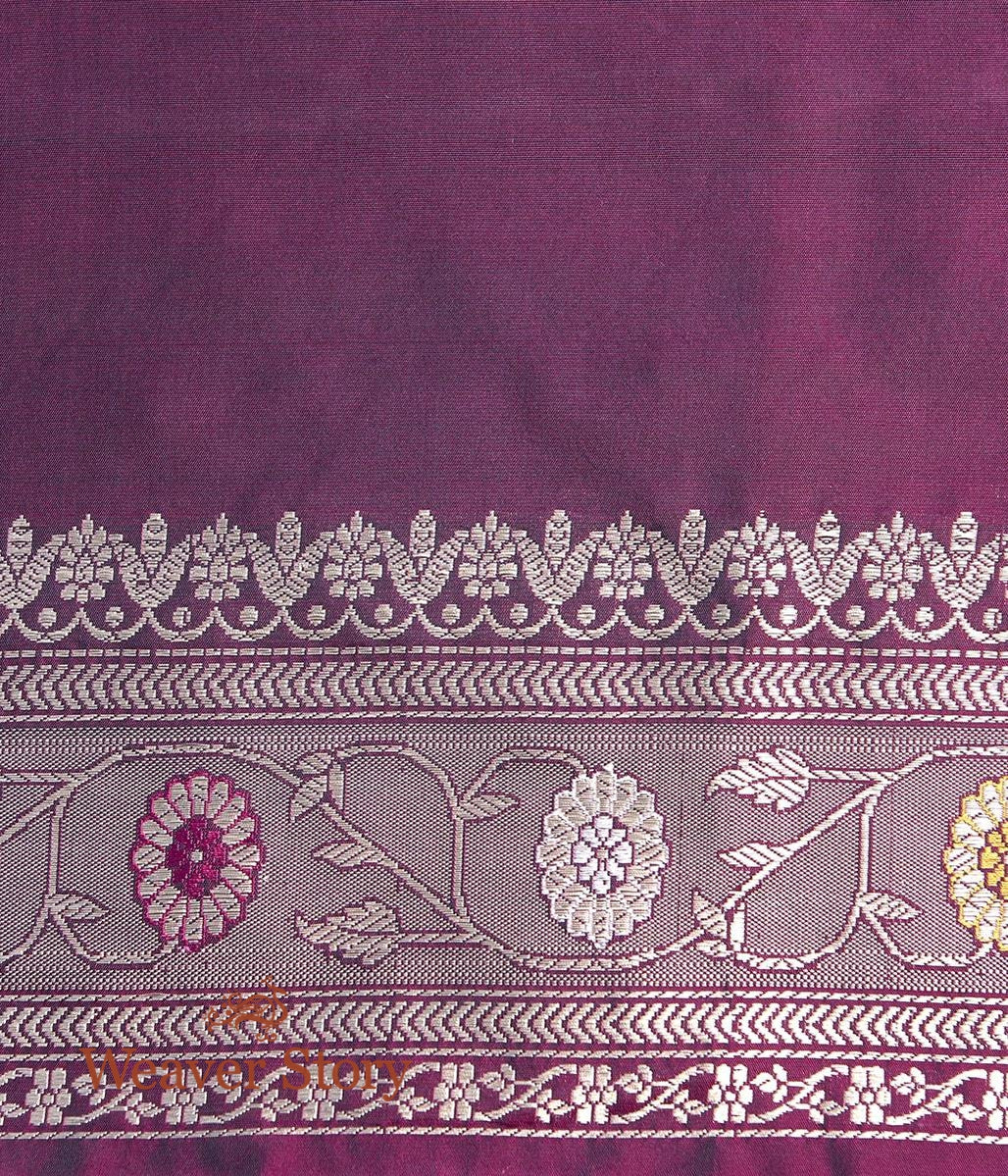 Handwoven_Wine_Dual_Tone_Kadhwa_Jangla_Saree_with_Zari_Meenakari_Border_WeaverStory_05