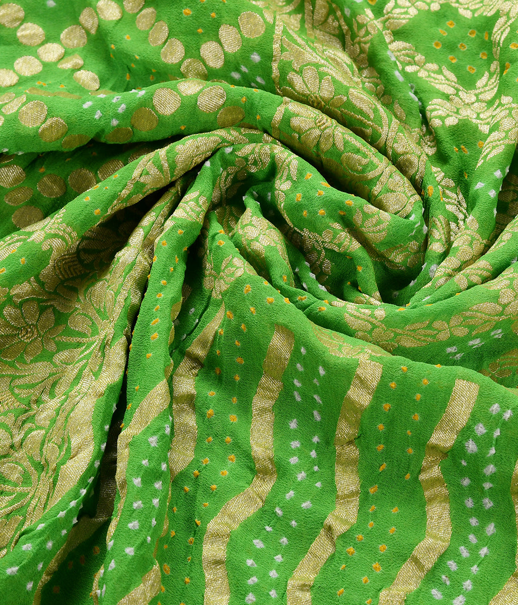 Handloom_Green_Banarasi_Bandhej_Dupatta_WeaverStory_05