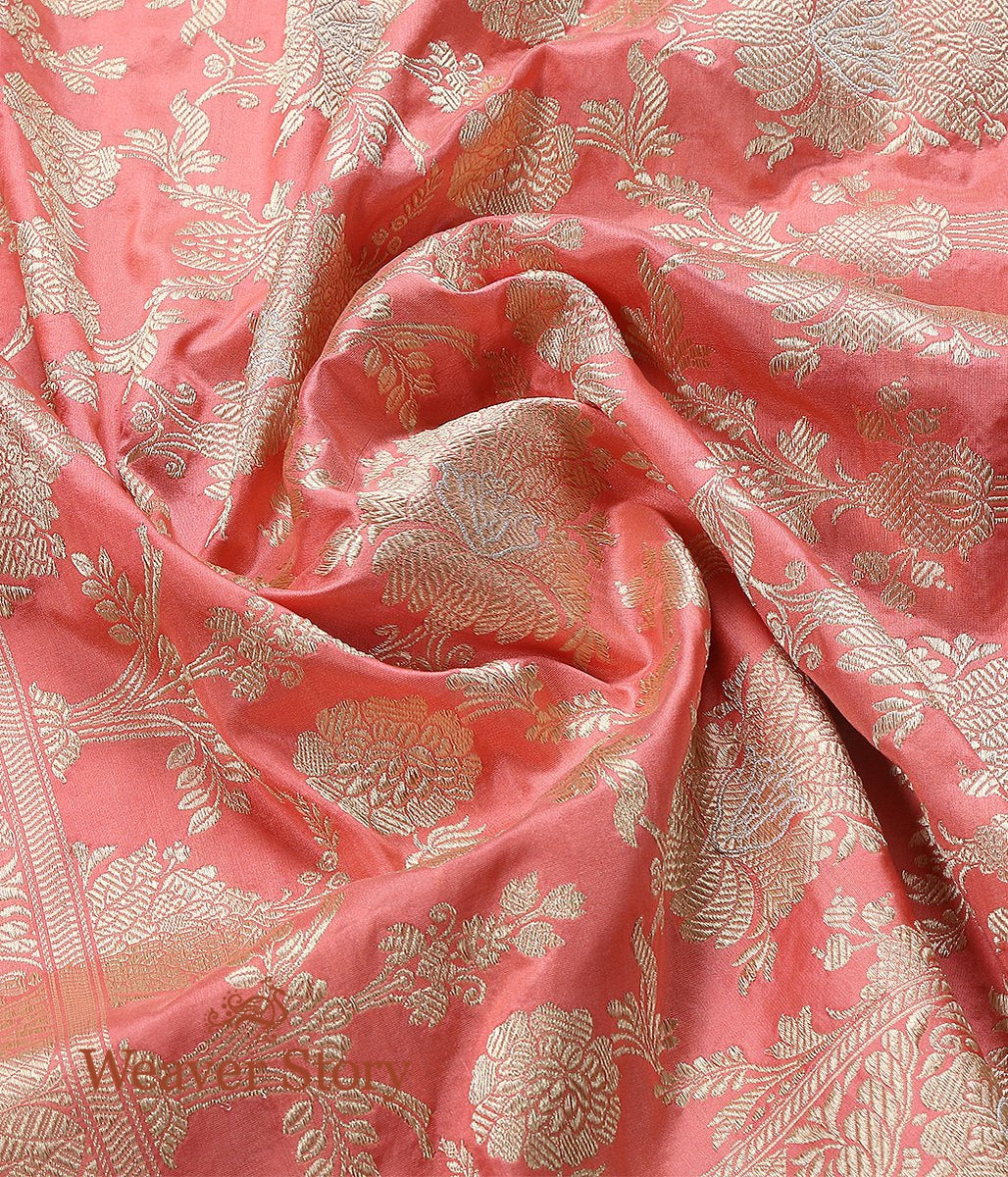 Handloom_Peach_and_Pink_Banarasi_Jangla_Dupatta_WeaverStory_05
