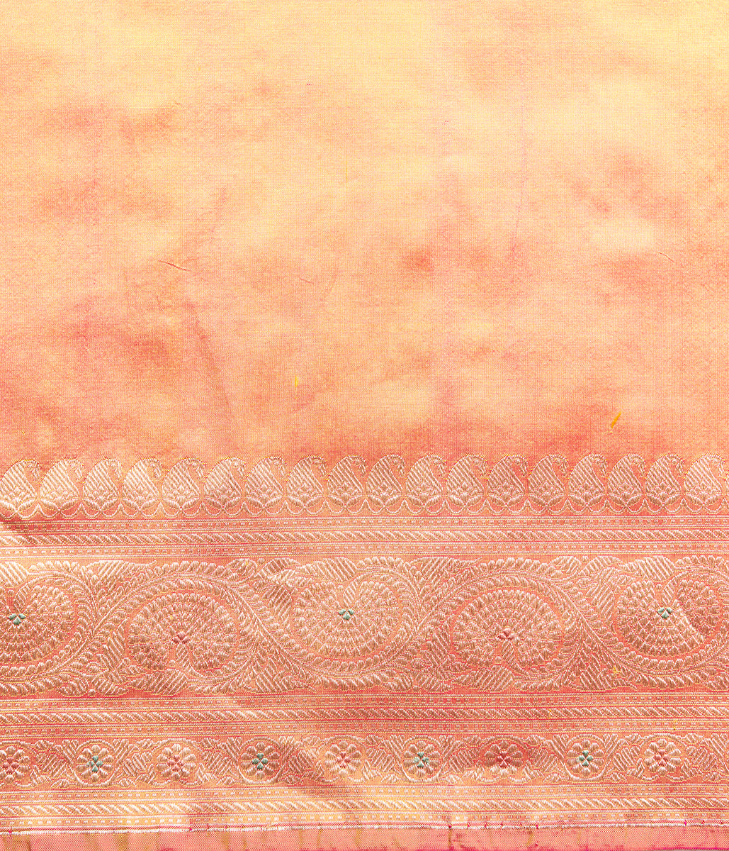 Handloom_Pink_Yellow_Dual_Tone_Floral_Meenakari_Saree_with_Beldaar_Border_WeaverStory_05
