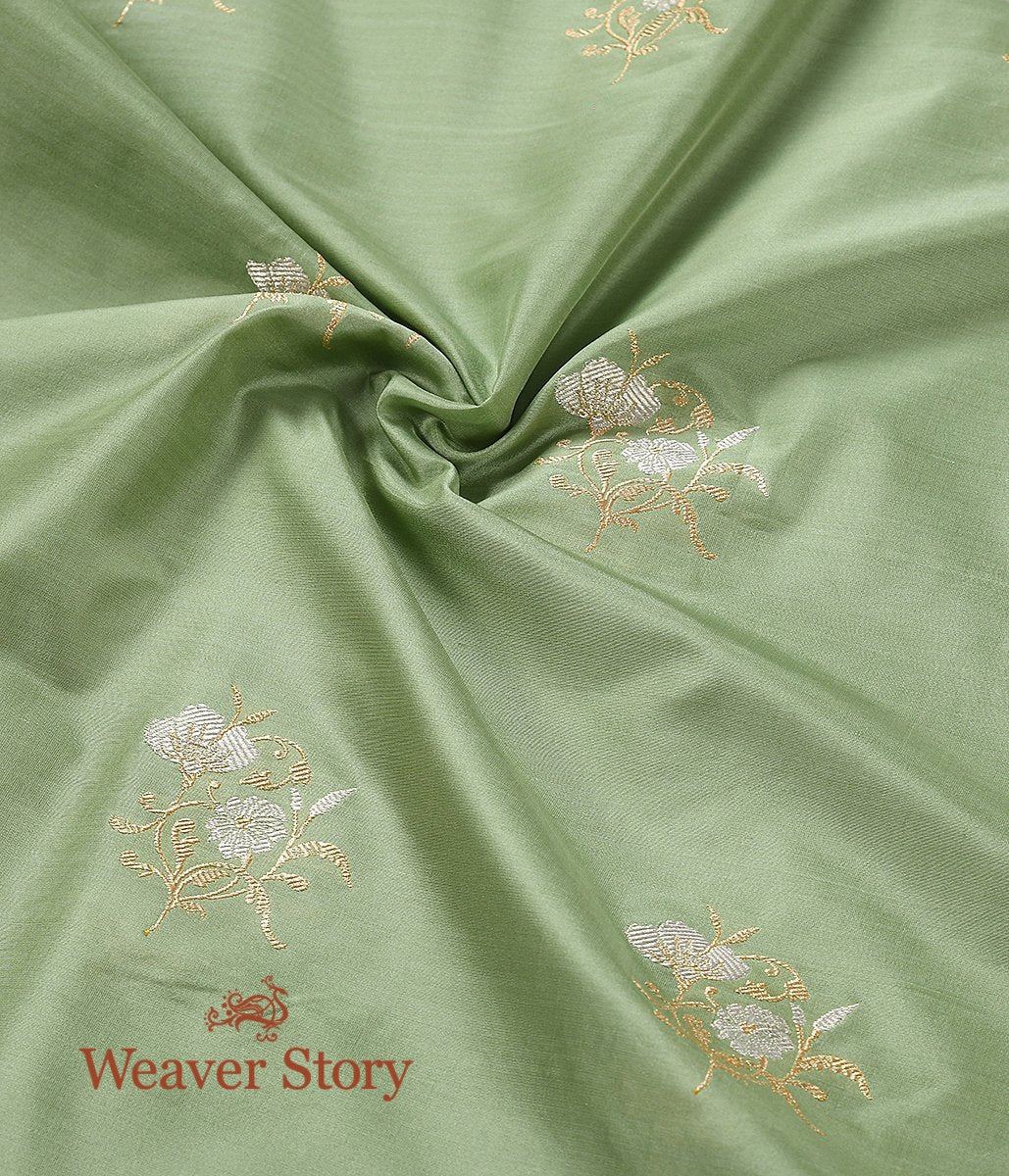 Handloom_Pista_Green_Sona_Rupa_Boota_Fabric_WeaverStory_05
