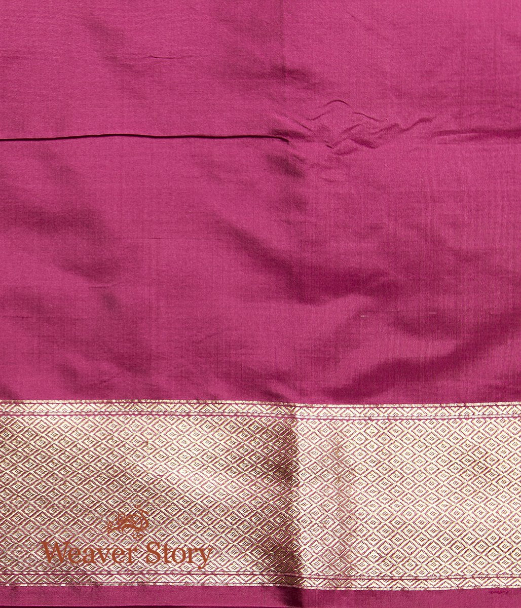 Handwoven_Plum_Tanchoi_Saree_with_Gold_Zari_Border_WeaverStory_05