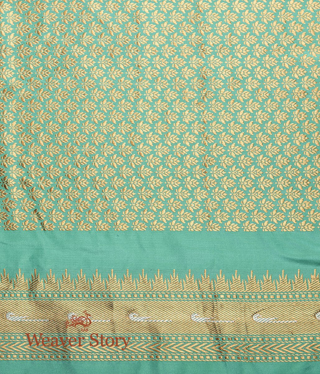 Handwoven_Light_Green_Katan_Silk_Saree_with_Paithani_Border_WeaverStory_05