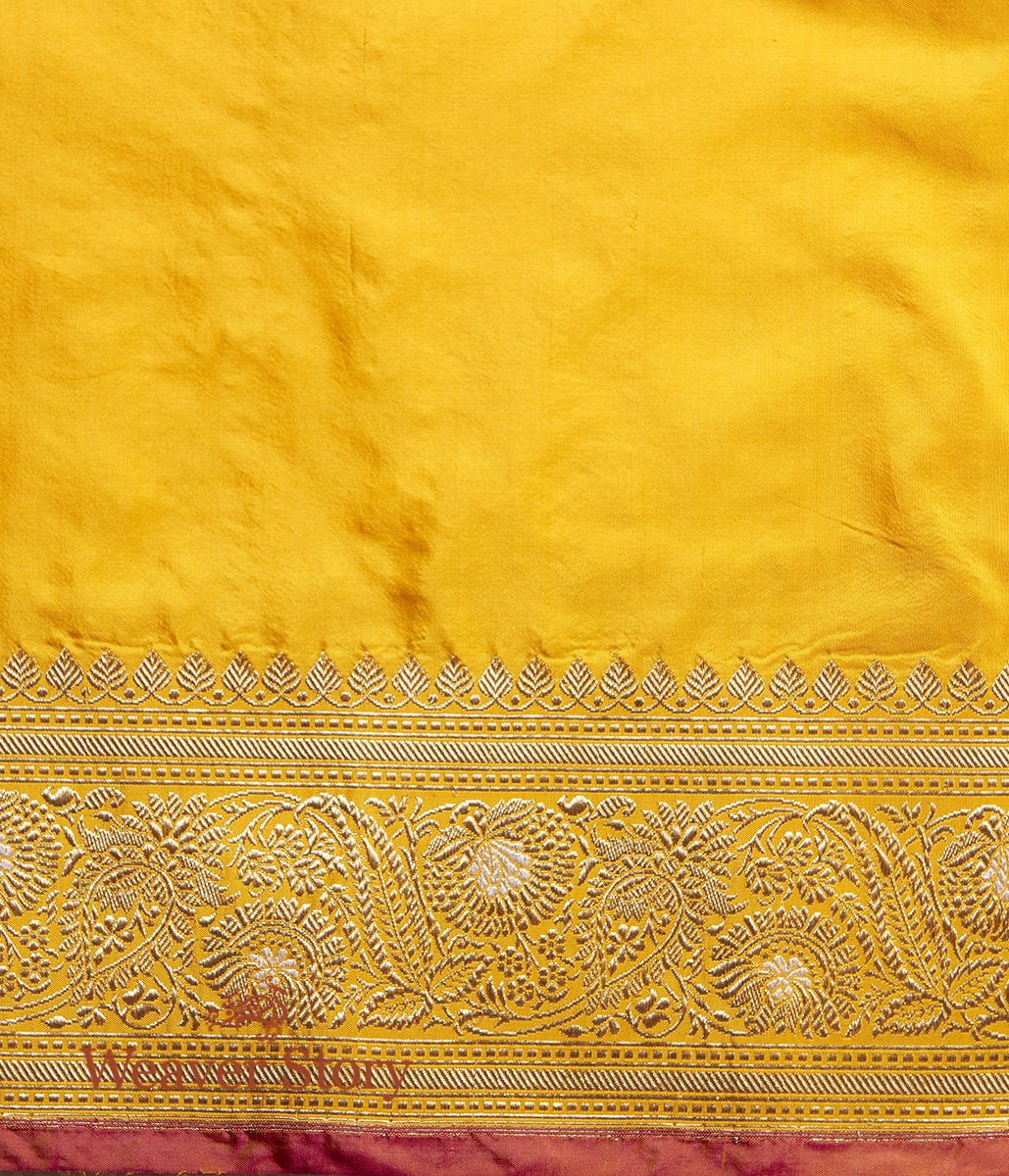 Handloom_Yellow_Kadhwa_Sona_Rupa_Jangla_Saree_WeaverStory_05