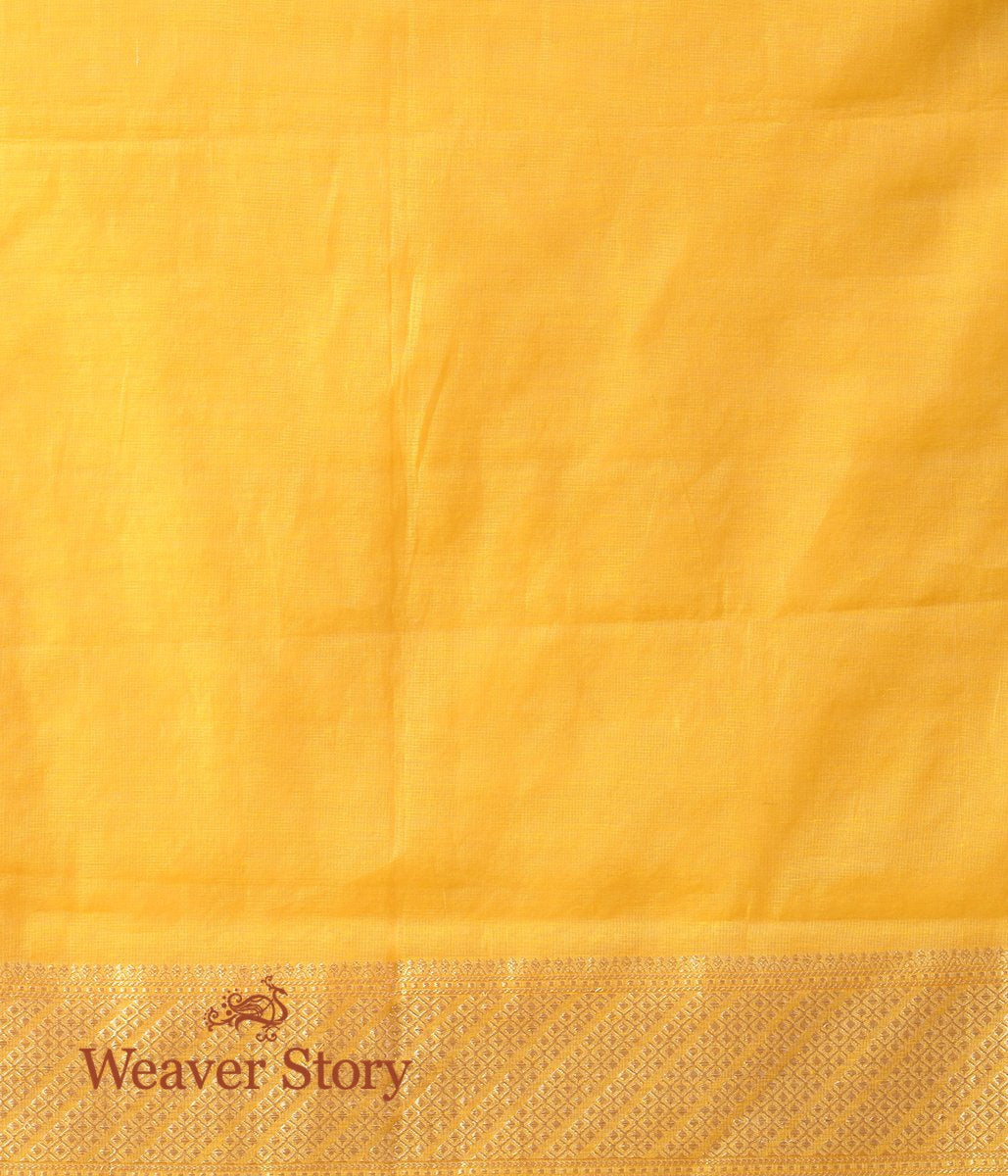Handloom_Yellow_Cotton_Kora_Banarasi_Saree_WeaverStory_05