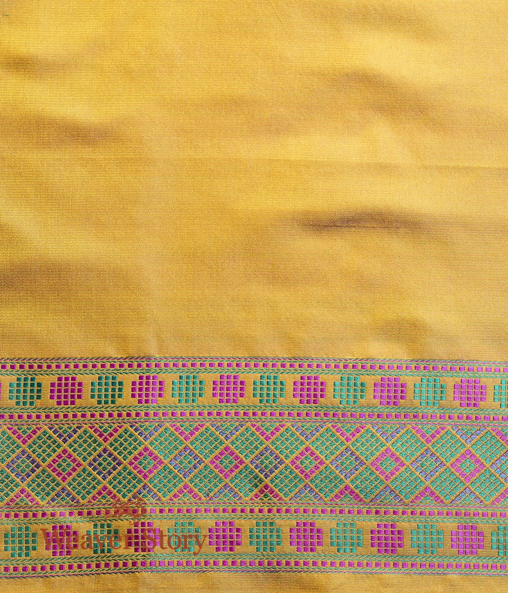Handwoven_Mustard_Reshmi_Jamawar_Saree_WeaverStory_05