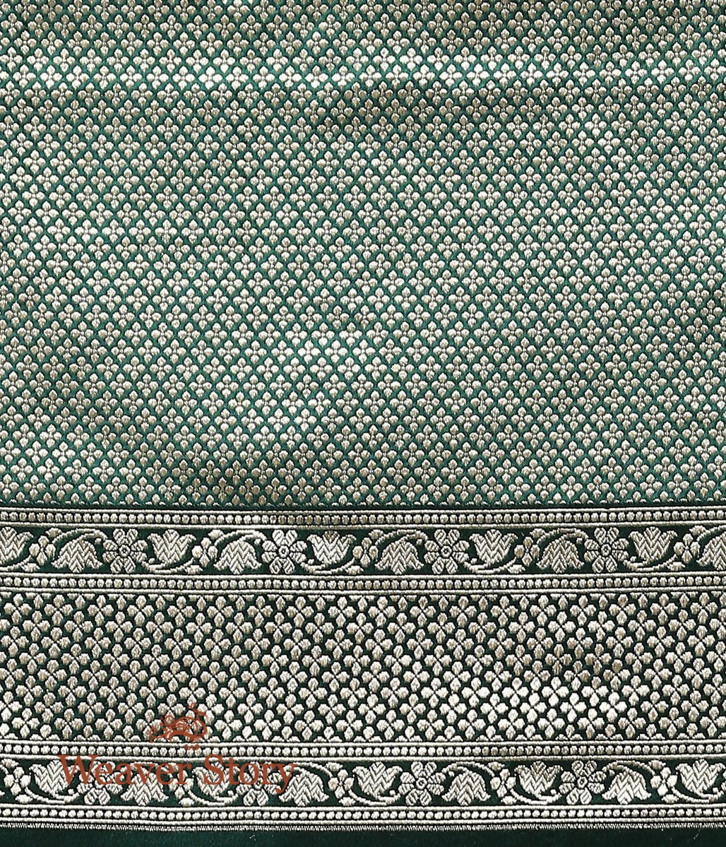 Handwoven_Green_Cutwork_Jangla_Saree_with_Brocade_Blouse_WeaverStory_05