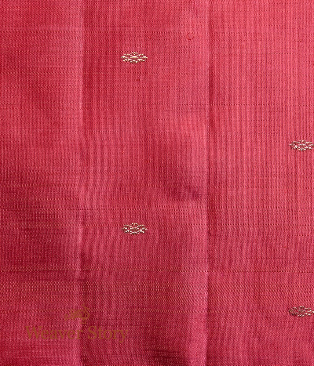 Handwoven_Orange_Twill_Weave_Kanjivaram_Saree_with_Rising_Temple_Borders_WeaverStory_05