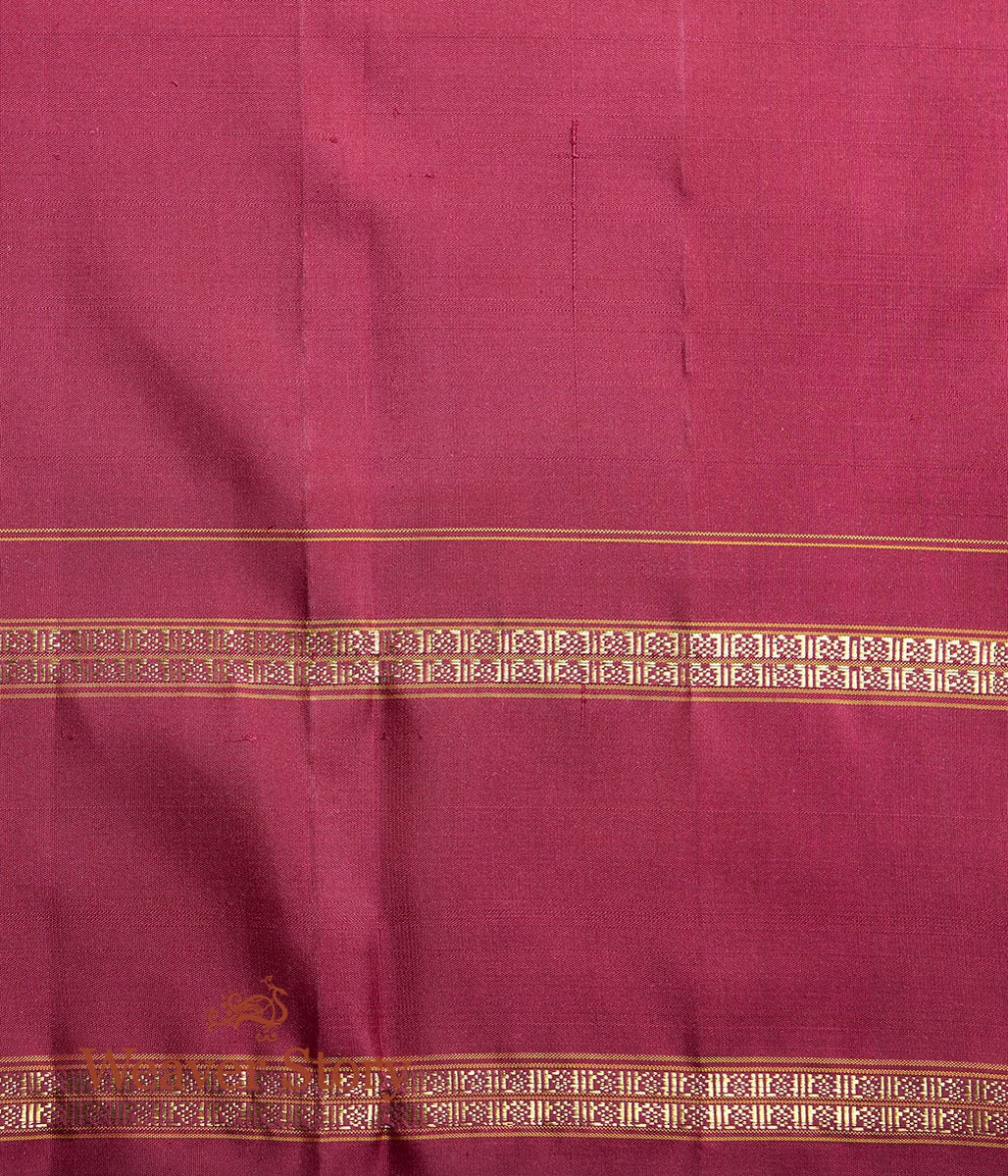 Handwoven_Maroon_Kanjivaram_Saree_with_Bird_Motifs_WeaverStory_05