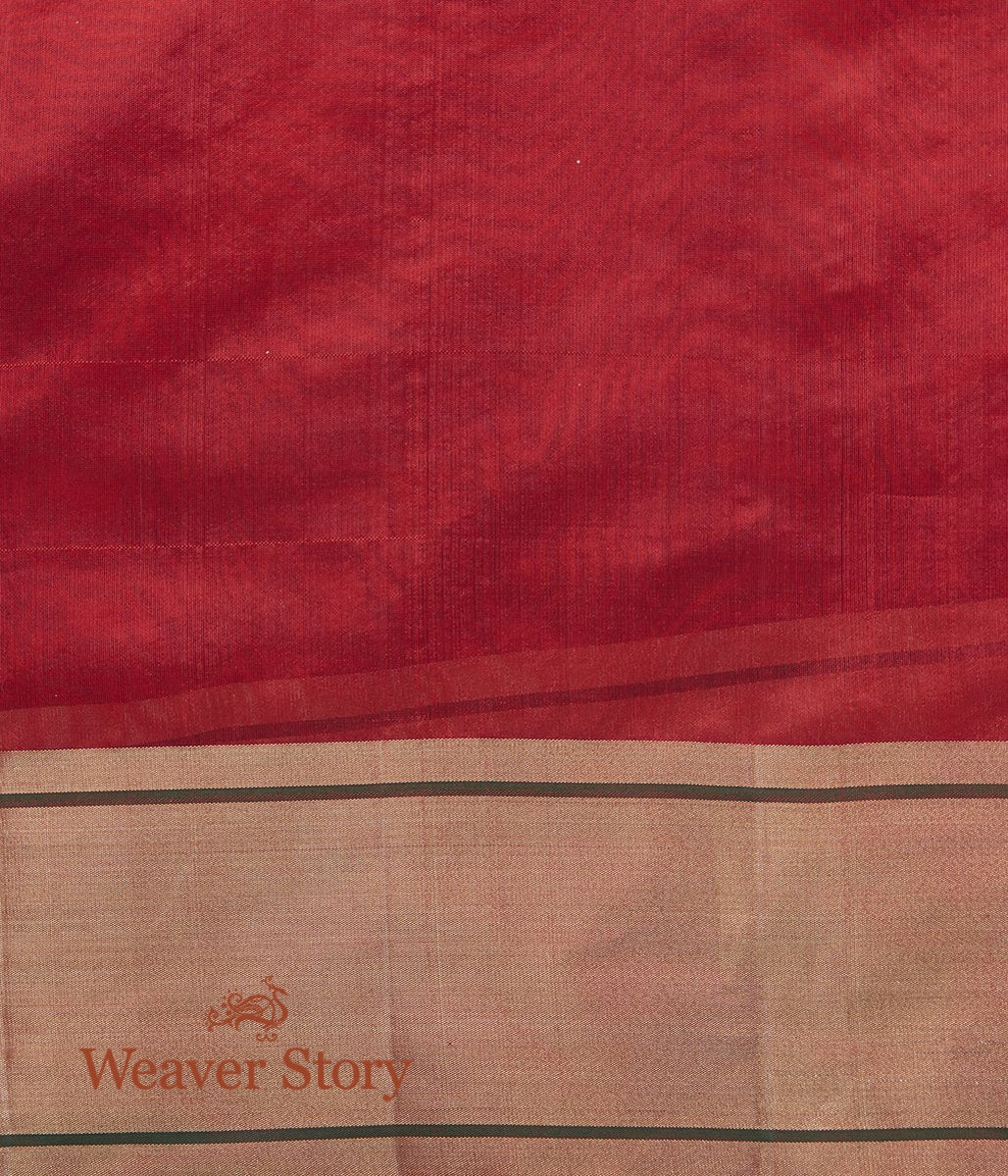 Handwoven_Red_Chanderi_Silk_Saree_with_Zari_Jaal_WeaverStory_05