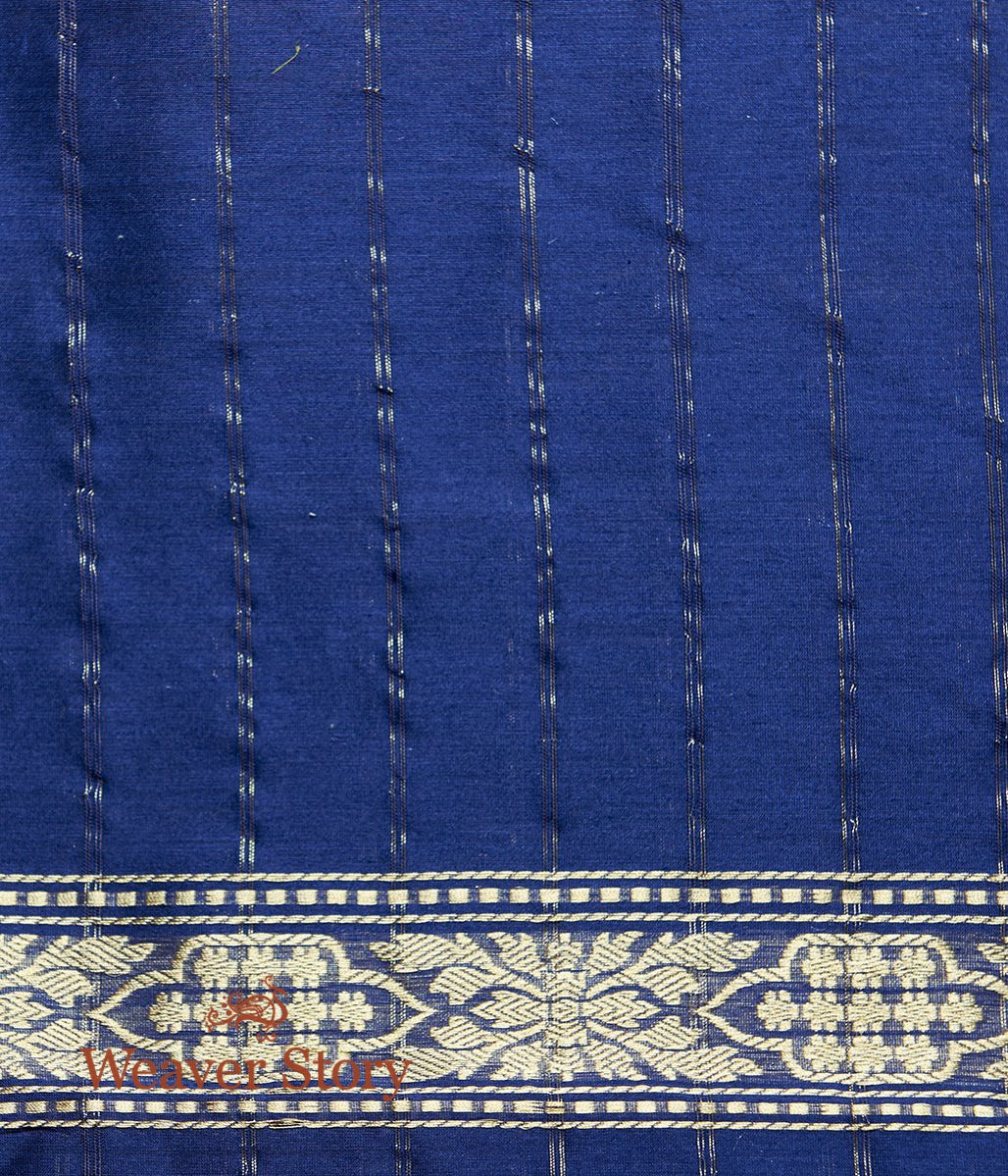 Handwoven_Beige_Gold_Kora_Saree_with_Contrast_Border_and_Pallu_WeaverStory_05