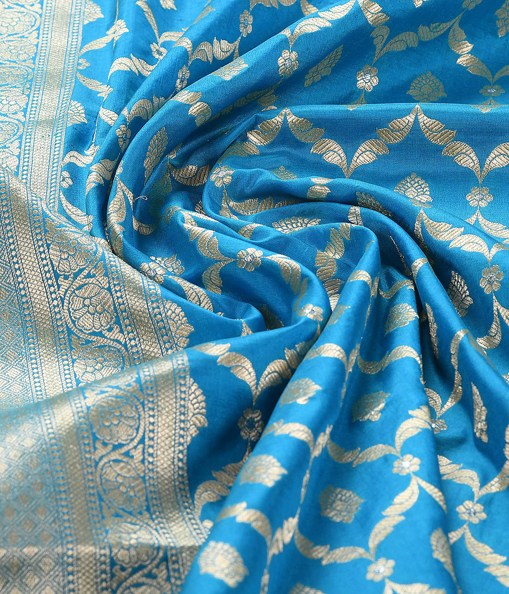 Handloom_Blue_Katan_Silk_Jangla_Dupatta_with_Meenakri_Jaal_WeaverStory_05