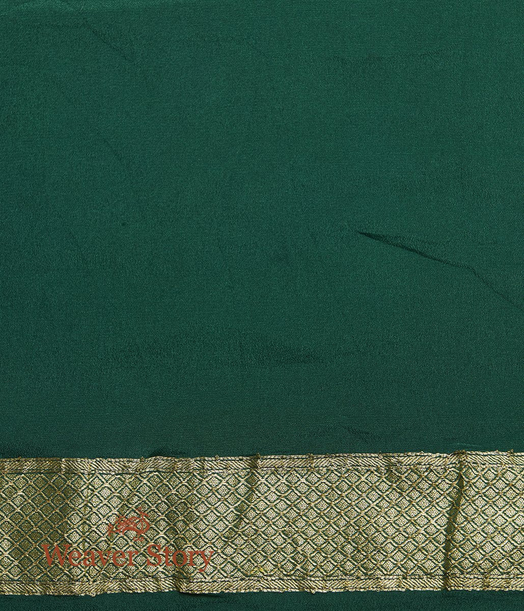 Handloom_Banarasi_Georgette_Saree_in_Emerald_Green_WeaverStory_05