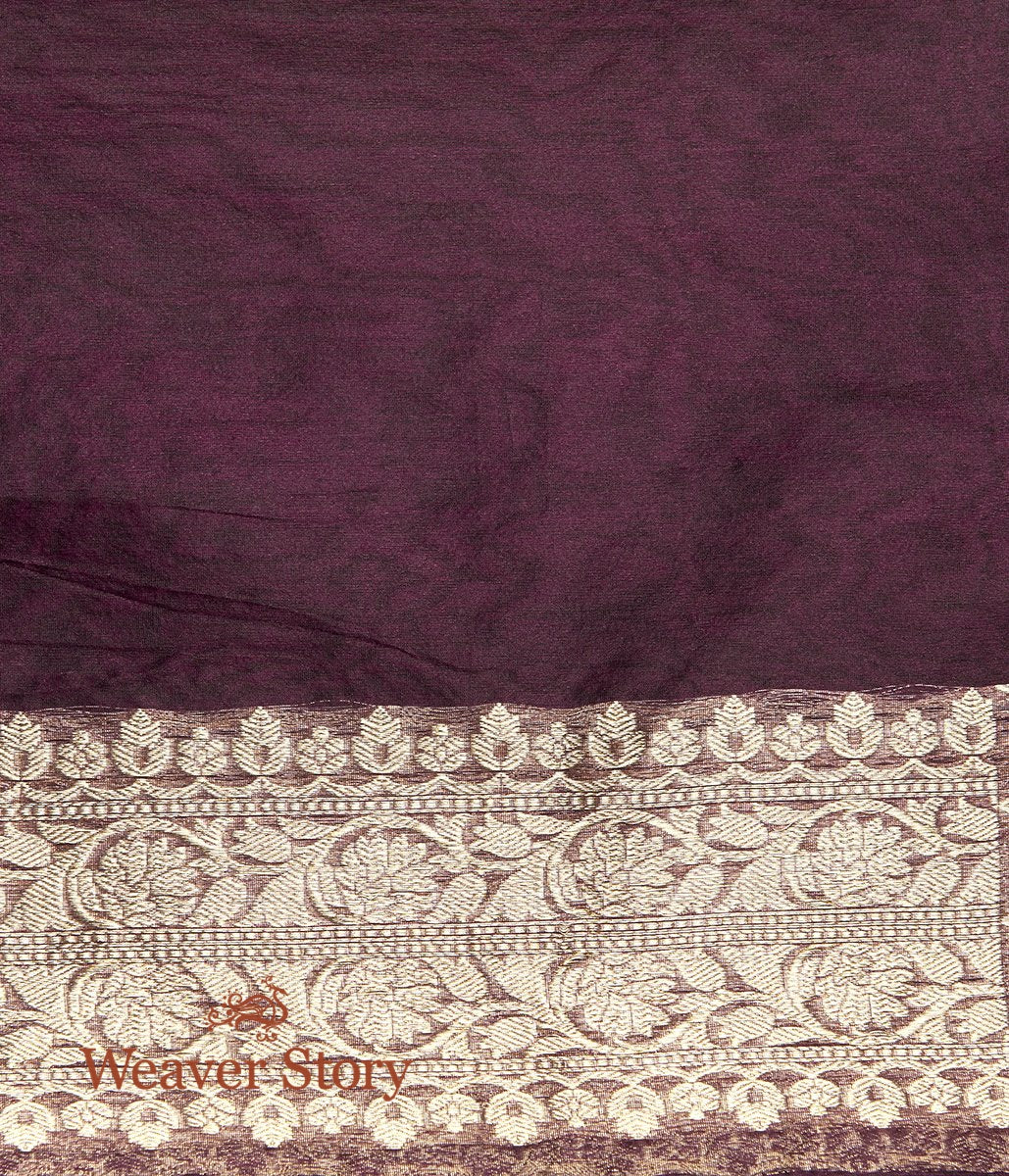 Handwoven_Wine_Kora_Silk_Banarasi_Saree_WeaverStory_05