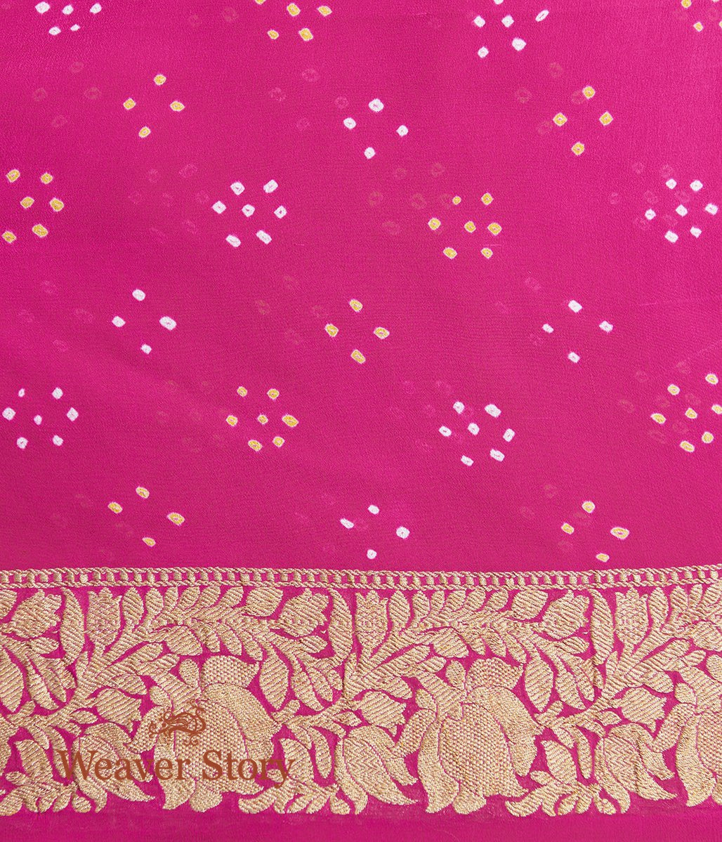 Handwoven_Pink_Shaded_Banarasi_Bandhej_Saree_WeaverStory_05