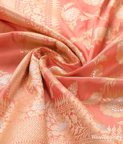 Handwoven_Peach_Kadhwa_Jangla_Dupatta_with_Elaborate_Pallu_WeaverStory_05