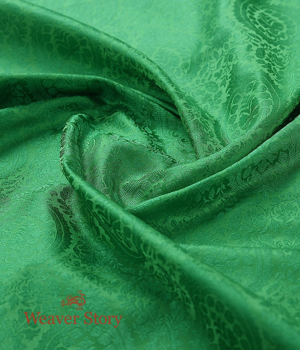 Handloom_Green_Self_Tanchoi_Fabric_WeaverStory_05