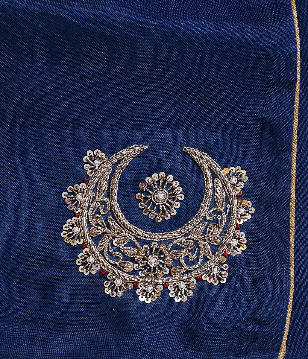 Handloom_Blue_Organza_Chaand_Boota_Zardozi_Dupatta_WeaverStory_06