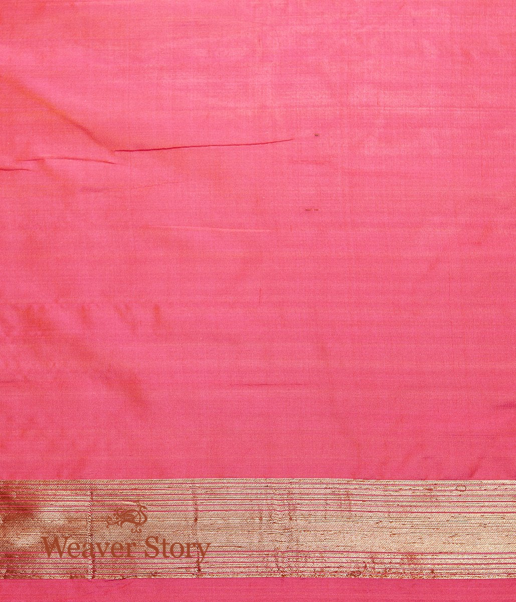 Handwoven_Pink_and_Orange_Antique_Zari_Floral_Jaal_Saree_WeaverStory_05