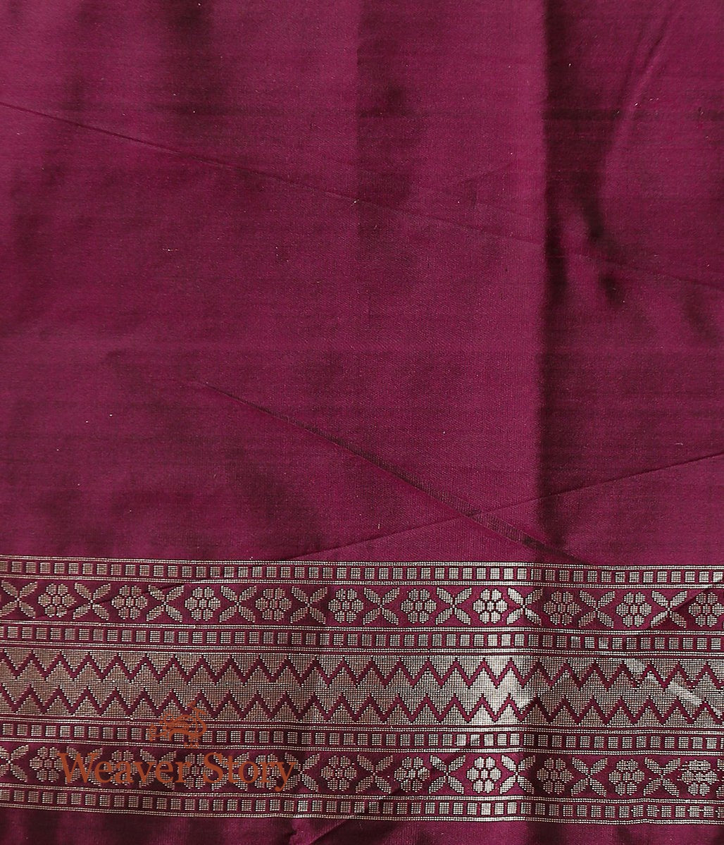 Handwoven_Wine_Meenakari_Jangla_Saree_with_Cutwork_Weave_WeaverStory_05
