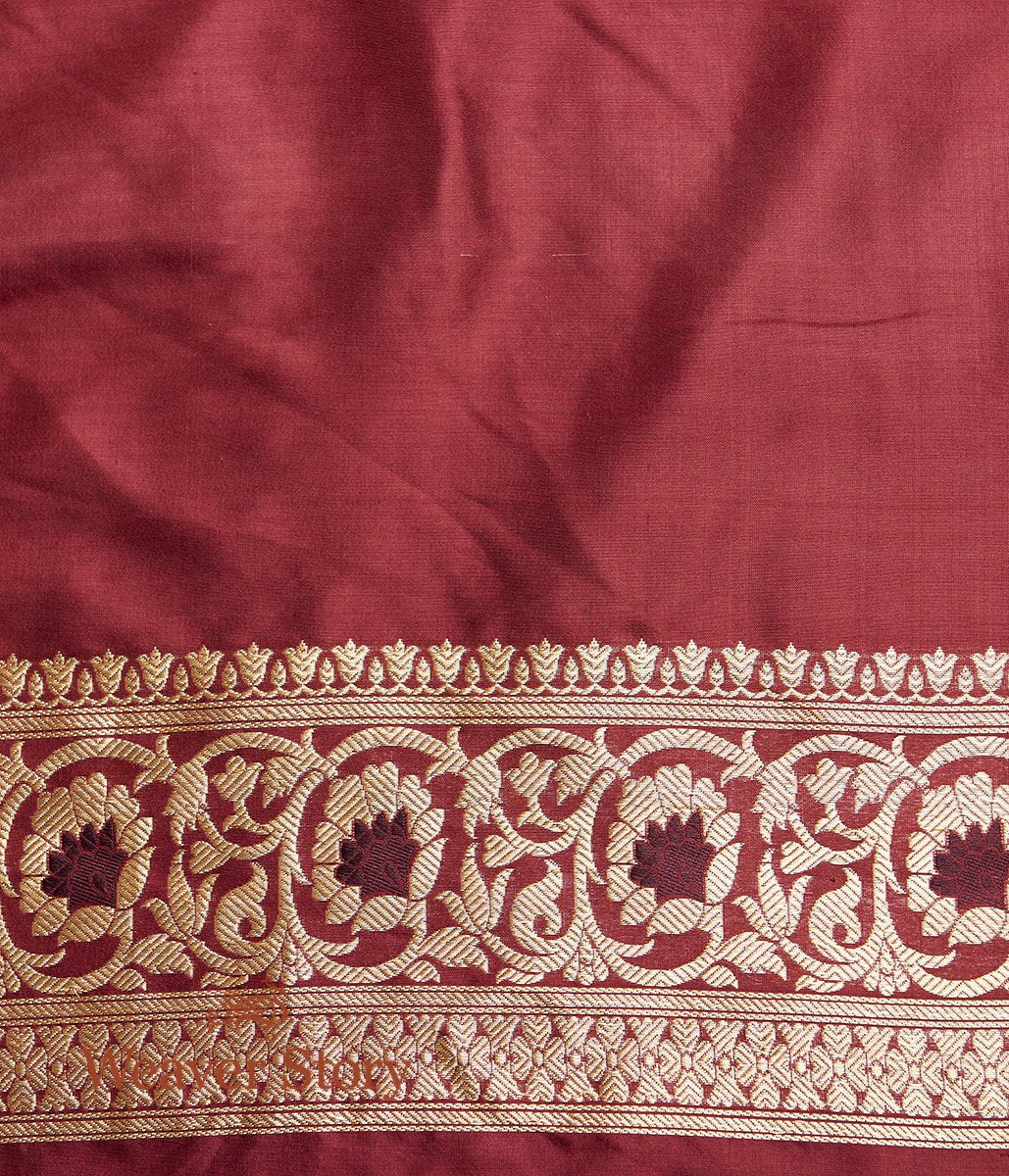 Handloom_Maroon_Banarasi_Jangla_with_Meenakari_WeaverStory_05
