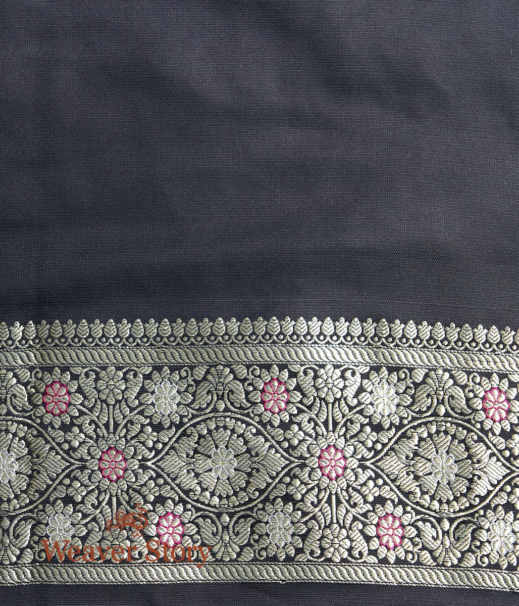 Handwoven_Black_Sona_Rupa_Kadhwa_Jangla_Saree_with_Meenakari_WeaverStory_05