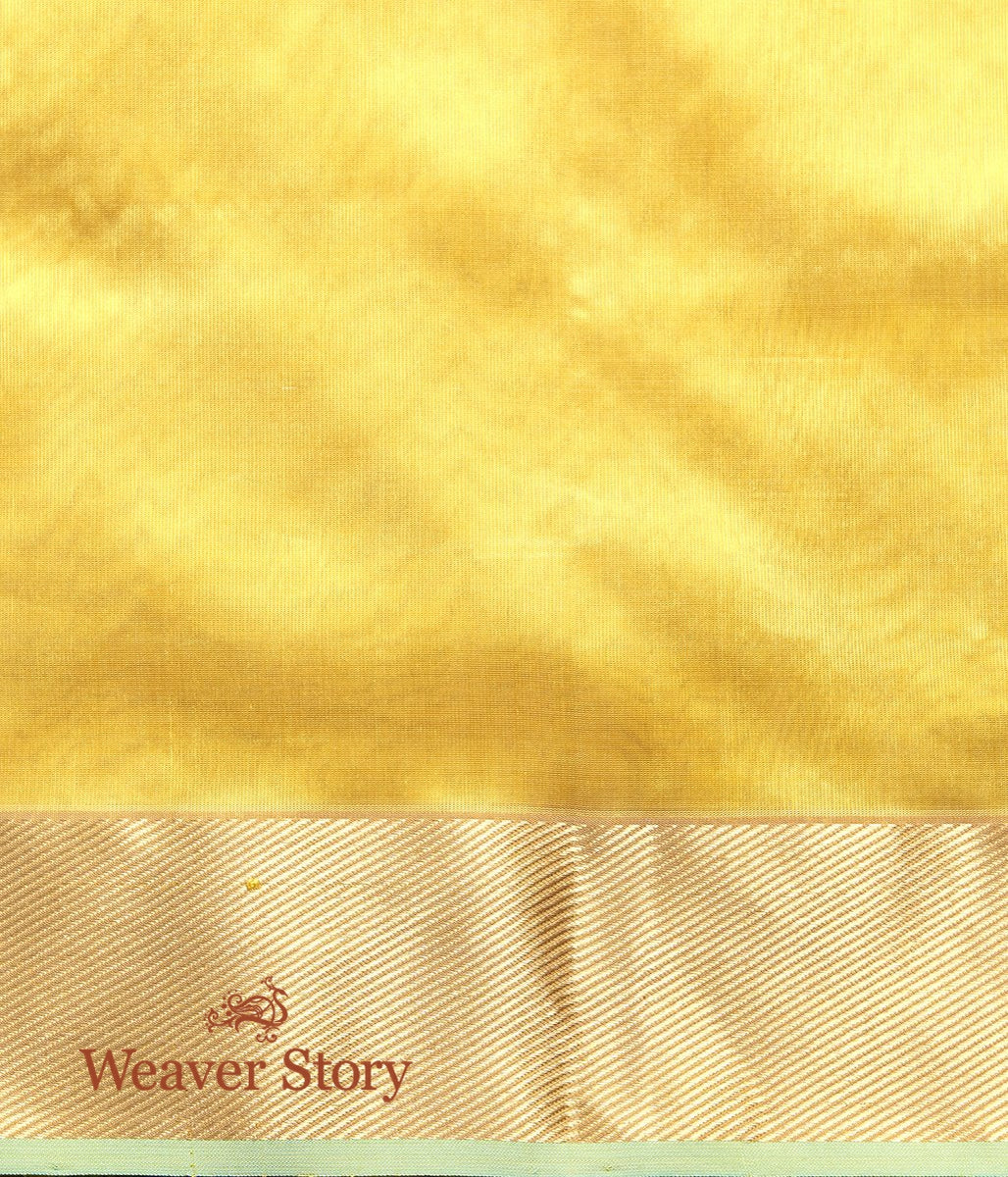 Handwoven_Mustard_Silk_Saree_with_Meena_Boota_and_Green_Selvedge_WeaverStory_05