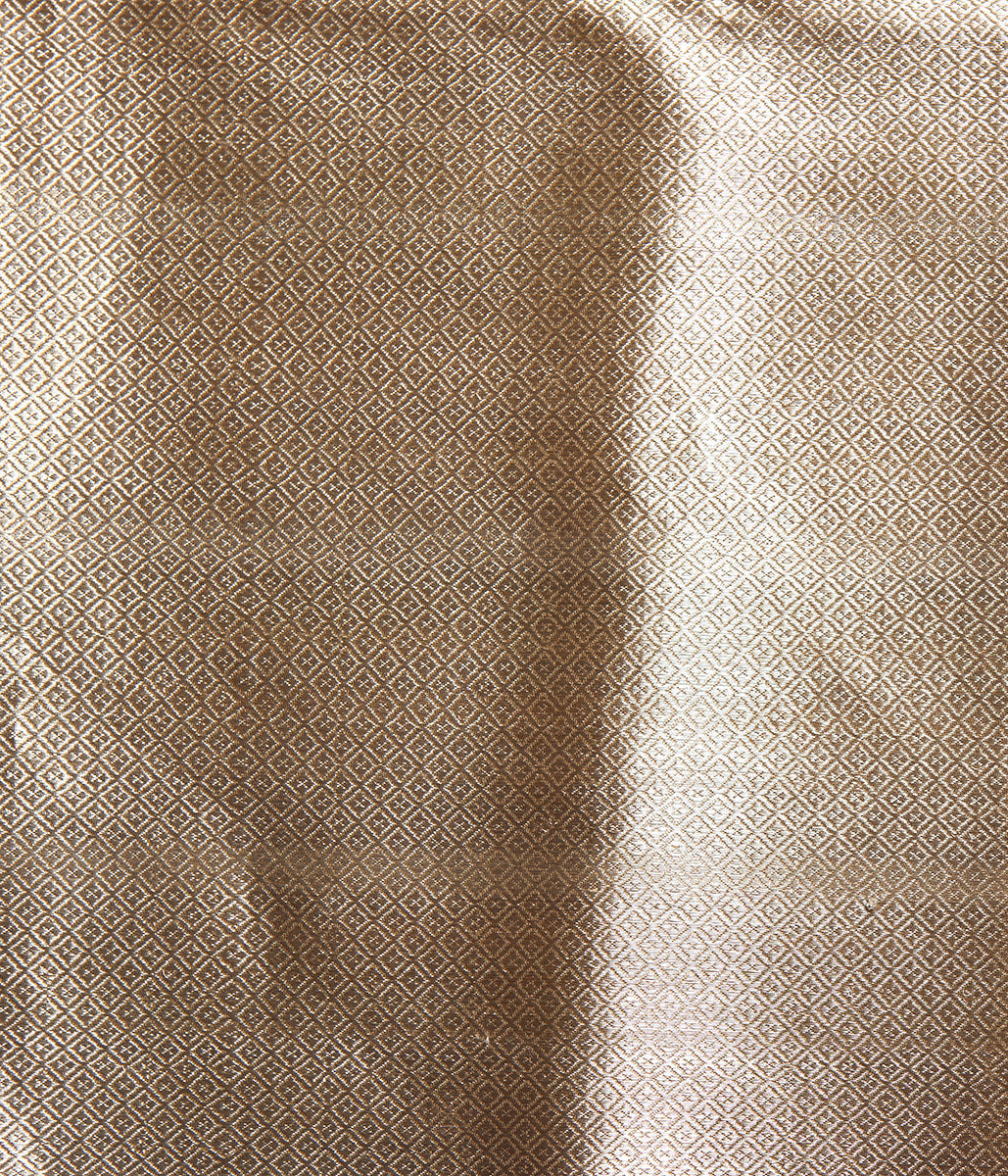 Handwoven_Brown_Kora_Silk_Saree_with_Kadhwa_Booti_And_Yellow_Selvedge_WeaverStory_05