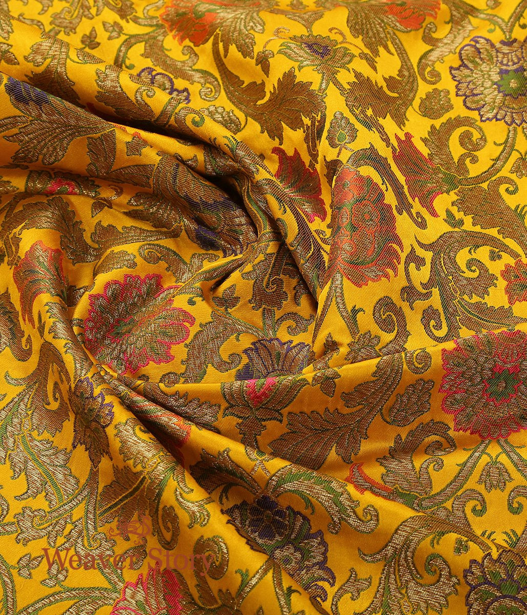 Handloom_Yellow_Meenakari_Kimkhab_Fabric_WeaverStory_05