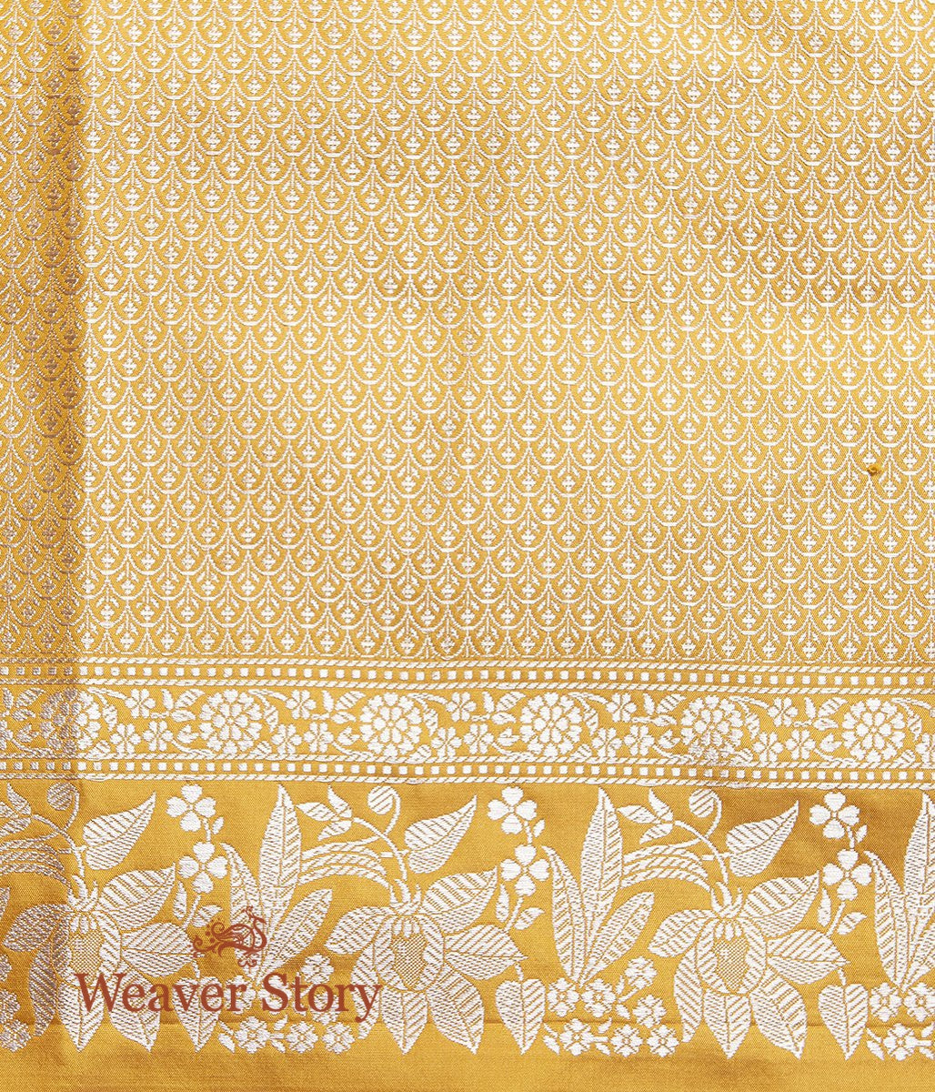 Handwoven_Yellow_Kadhwa_Boota_Saree_with_Floral_Border_WeaverStory_05