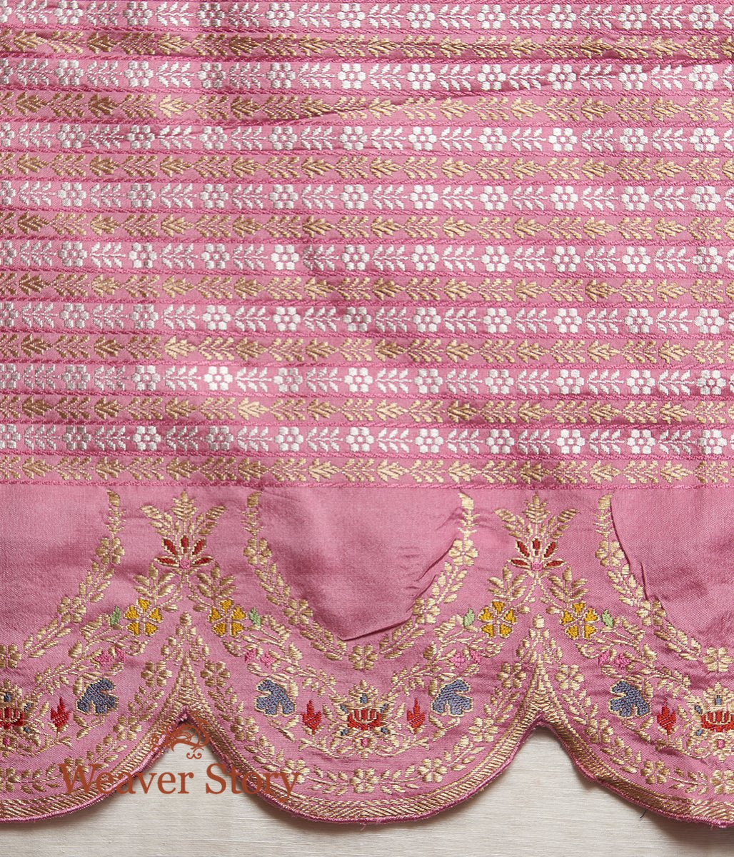 Handwoven_Pink_Meenakari_Saree_with_Scalloped_Borders_WeaverStory_05