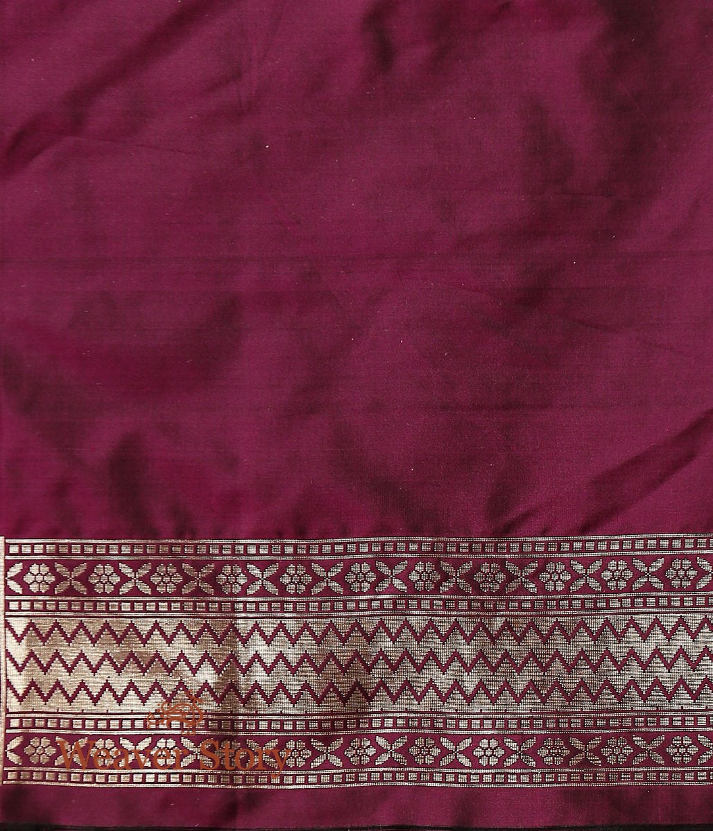 Handwoven_Wine_Meenakari_Banarasi_Saree_with_Floral_Jaal_WeaverStory_05