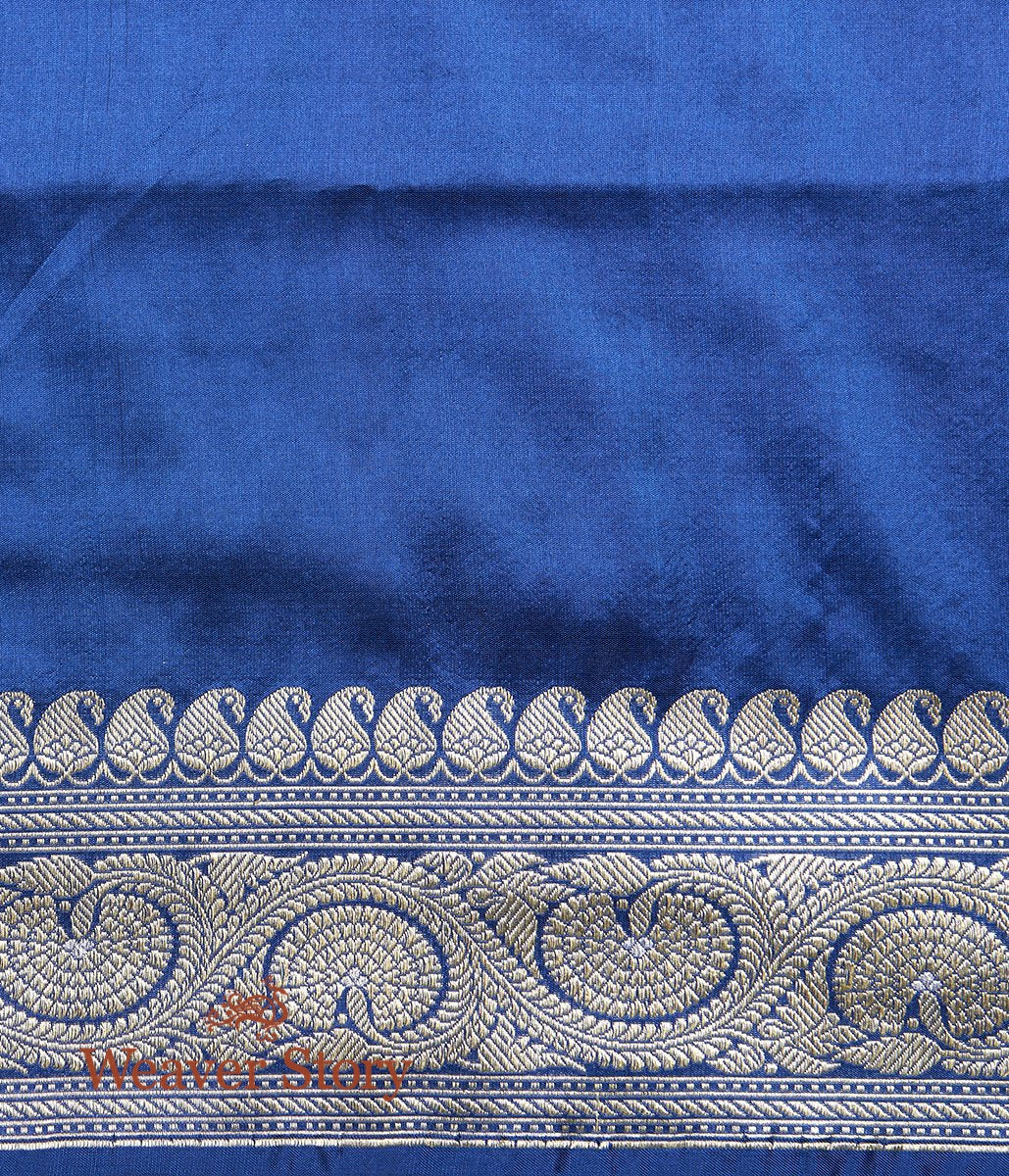 Handloom_Navy_Blue_Banarasi_Saree_Woven_with_Small_Zari_Booti_WeaverStory_05