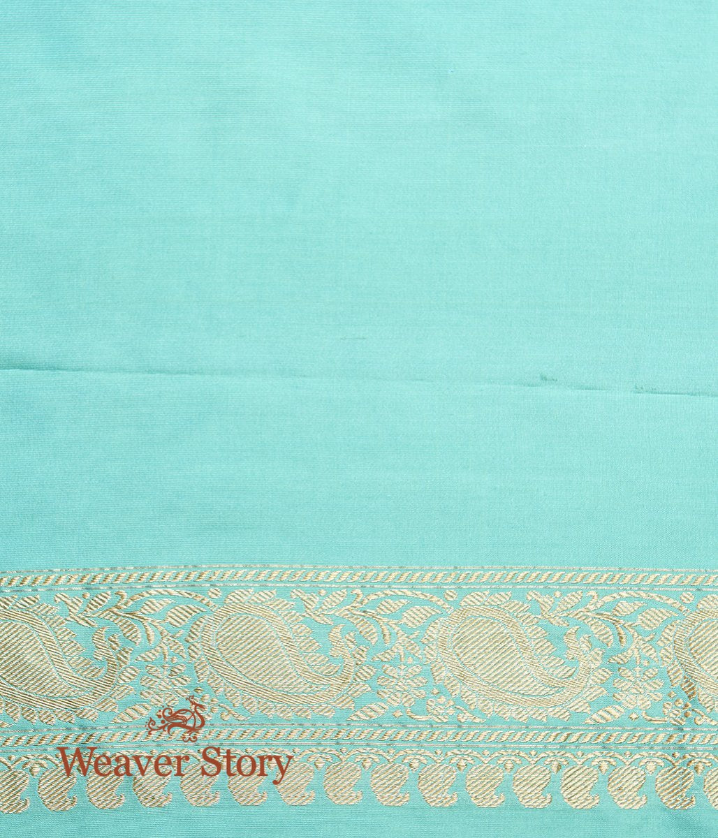 Handwoven_Turquoise_Kadhwa_Booti_Saree_with_Meenakari_WeaverStory_05