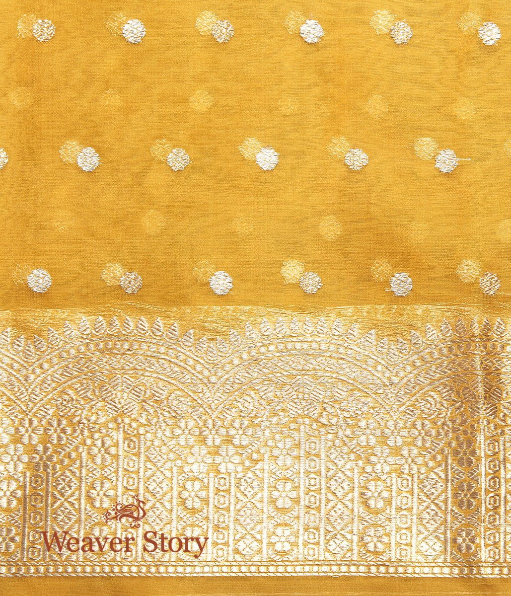 Handwoven_Mustard_Kora_Silk_Banarasi_Saree_with_Kadhwa_Booti_WeaverStory_05