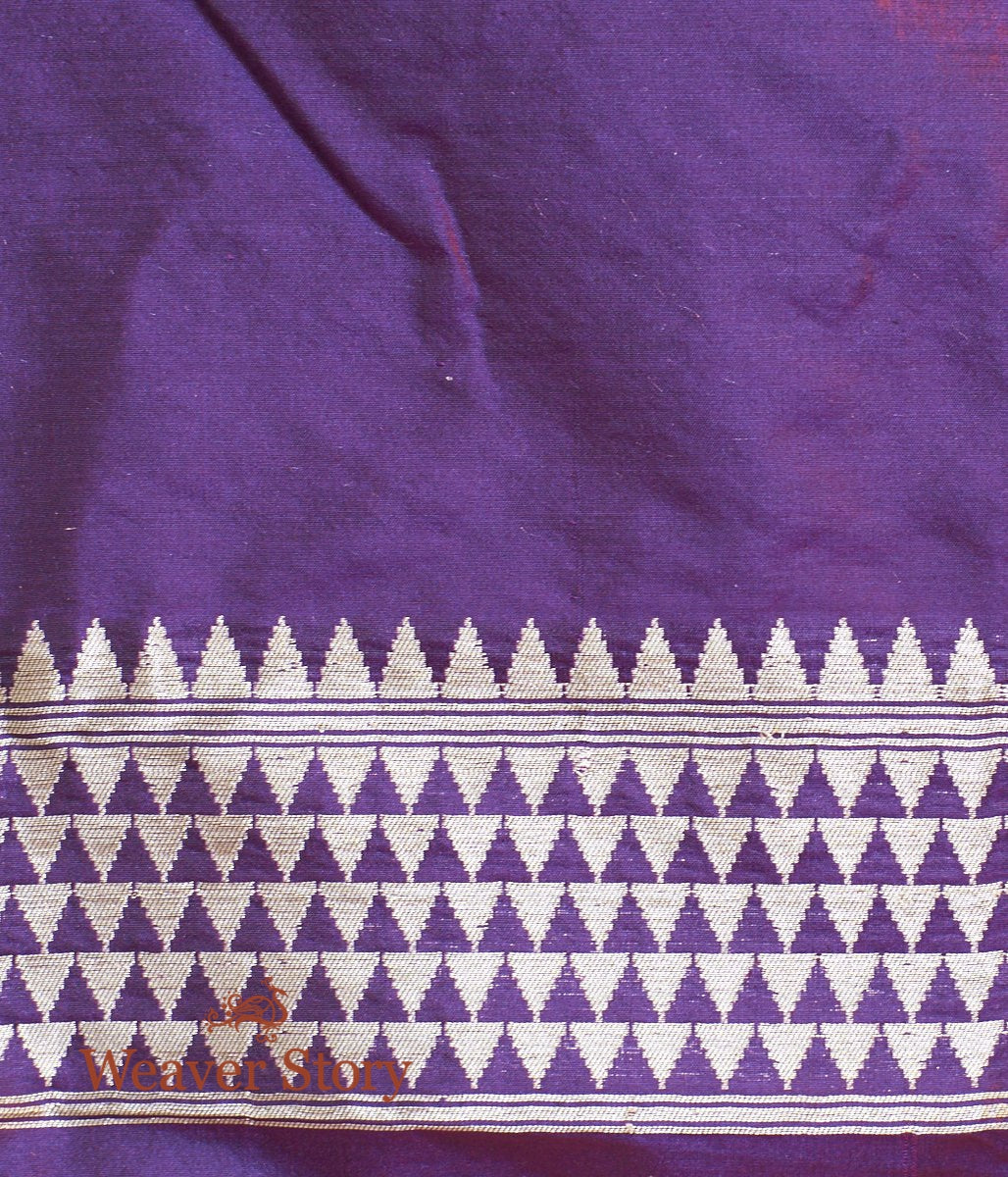 Handwoven_Purple_All_Over_Zari_Jangla_Saree_WeaverStory_05
